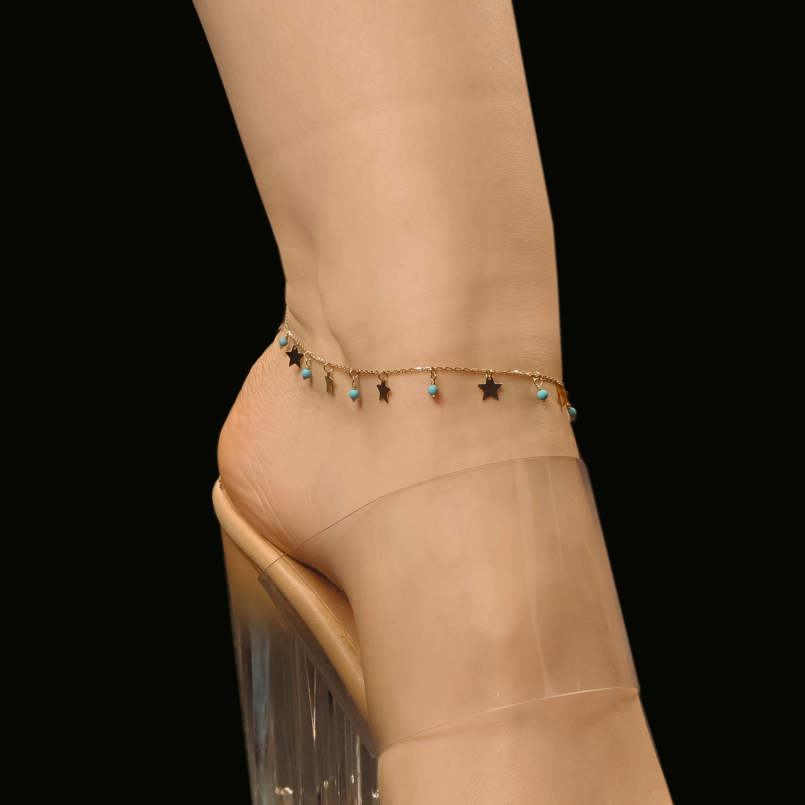 Celestial Charm Anklet in 14K Gold
