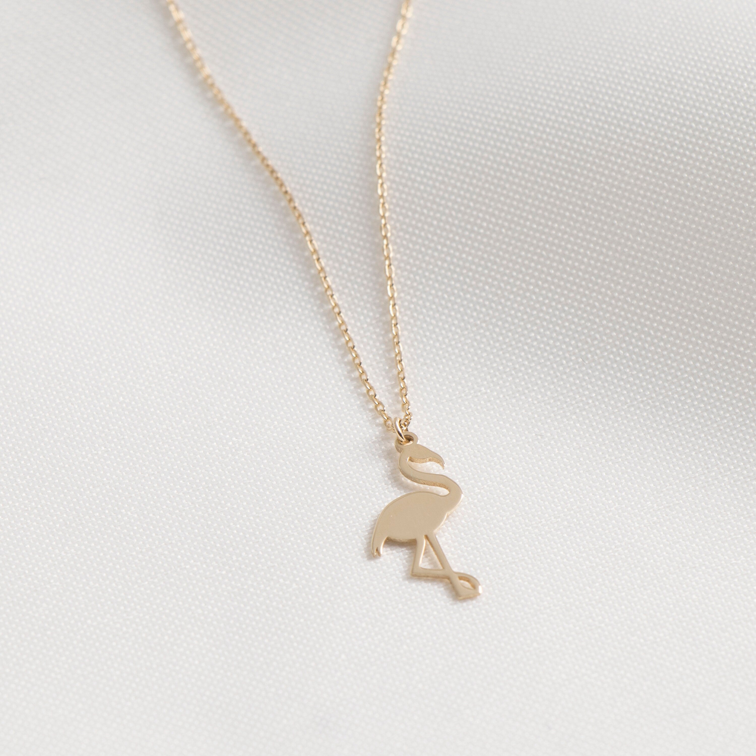 Flamingo Necklace in 14K Gold