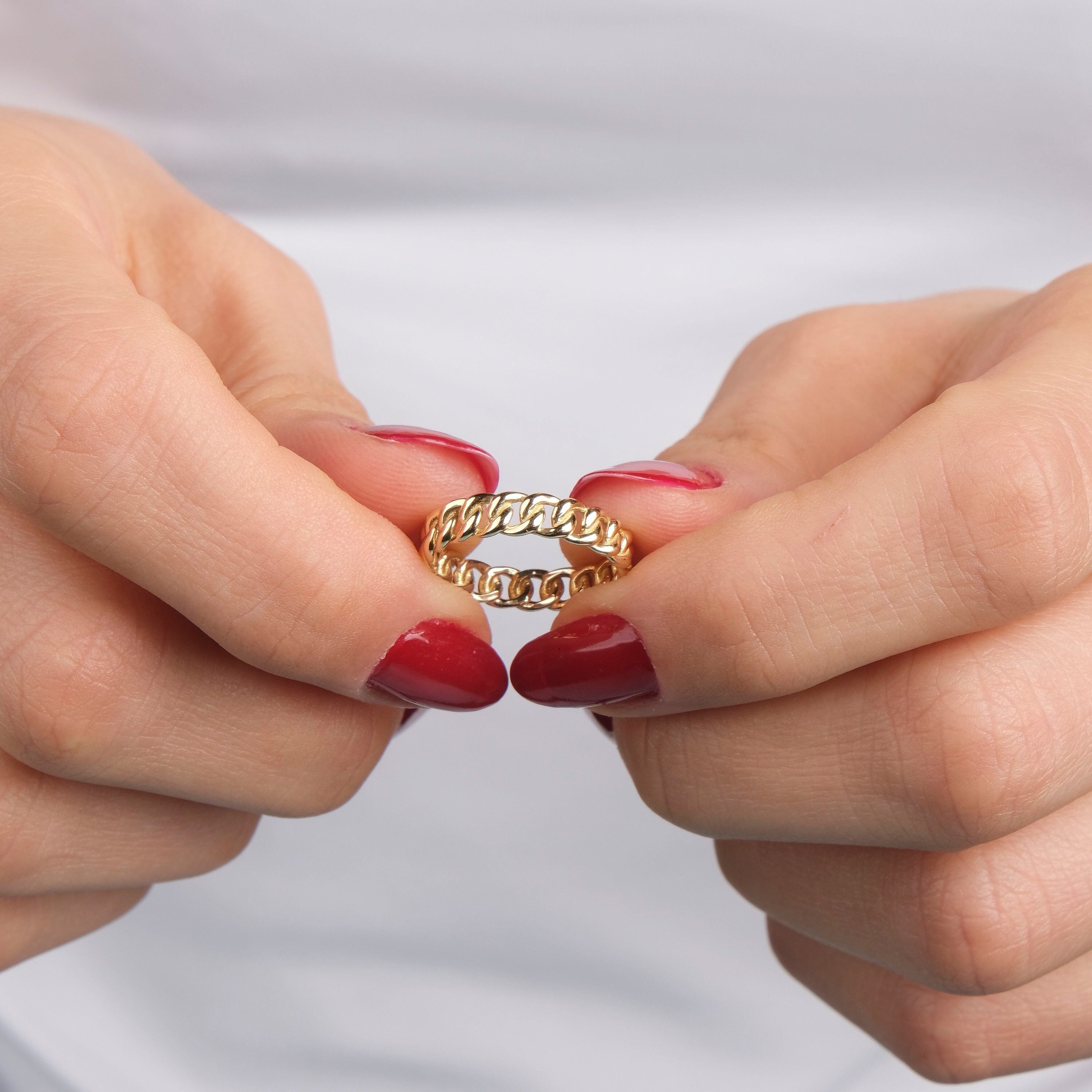 Chain Full Eternity Ring in 14K Gold