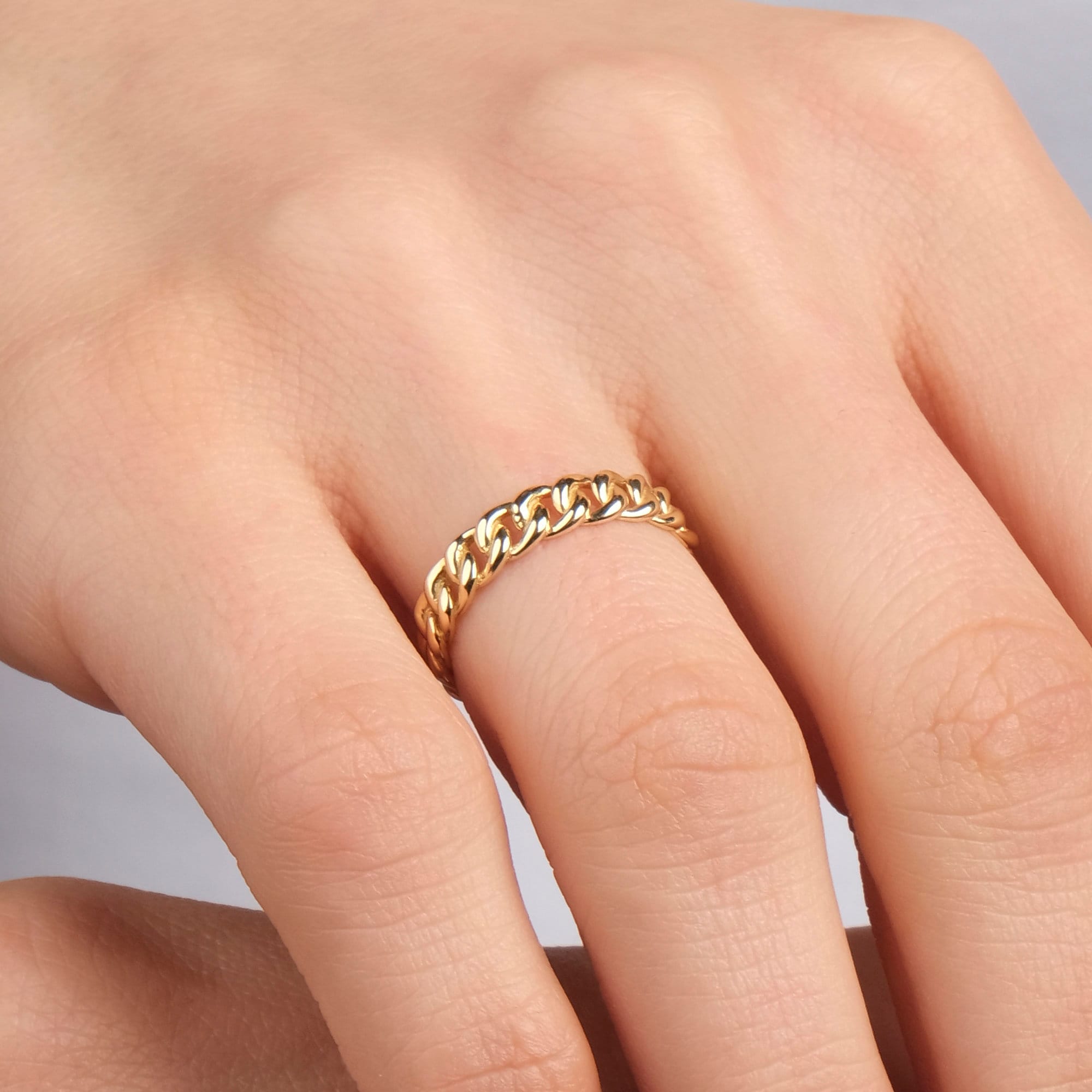 Chain Full Eternity Ring in 14K Gold
