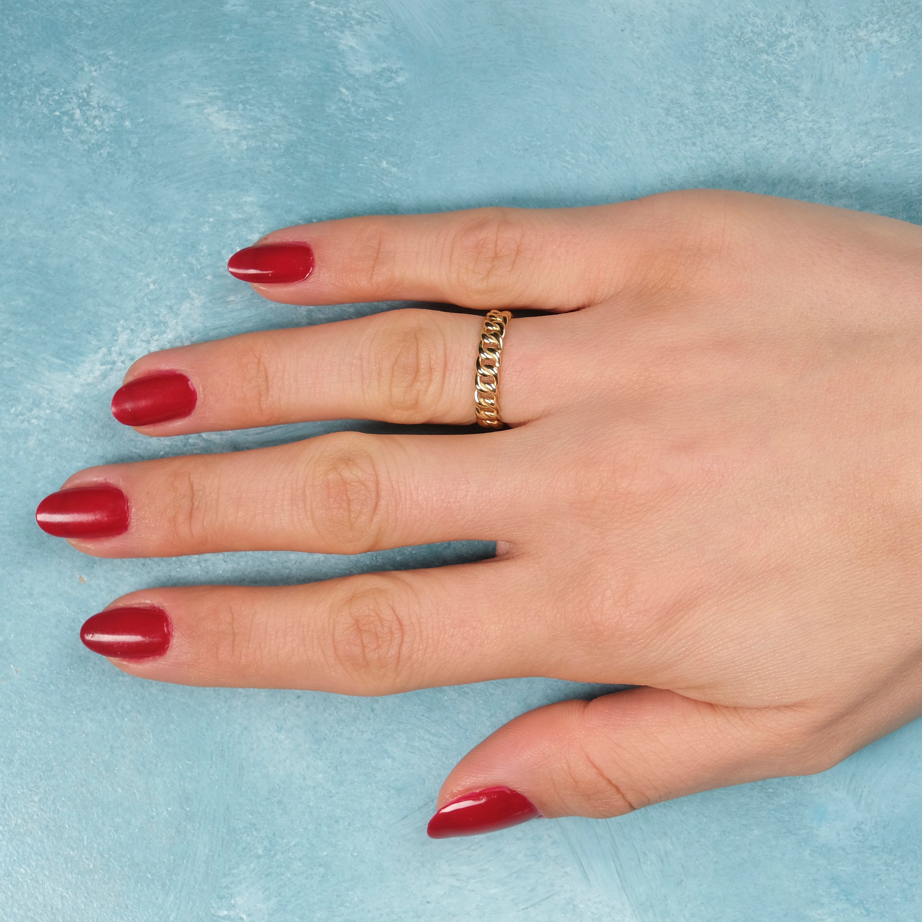 Chain Full Eternity Ring in 14K Gold