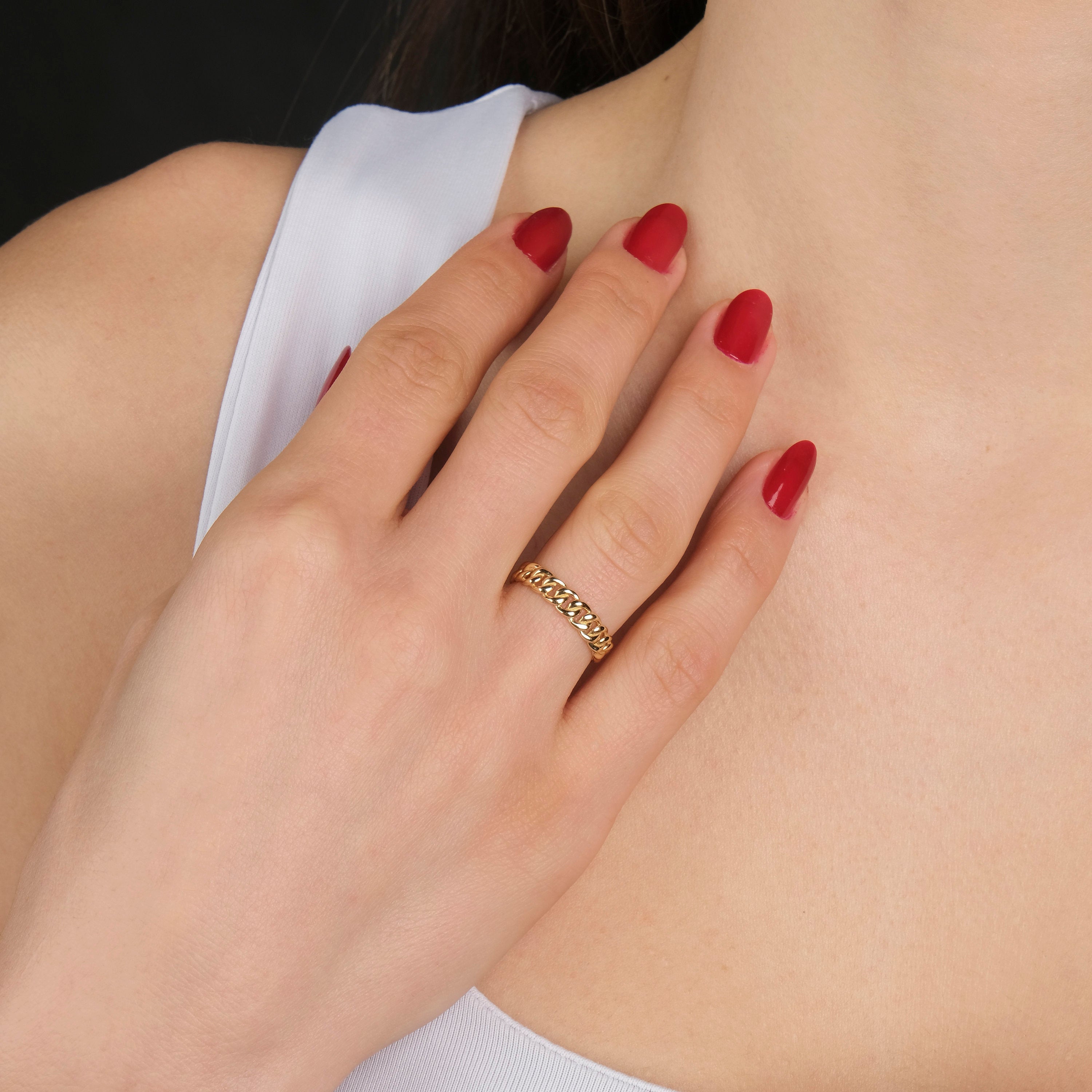 Chain Full Eternity Ring in 14K Gold