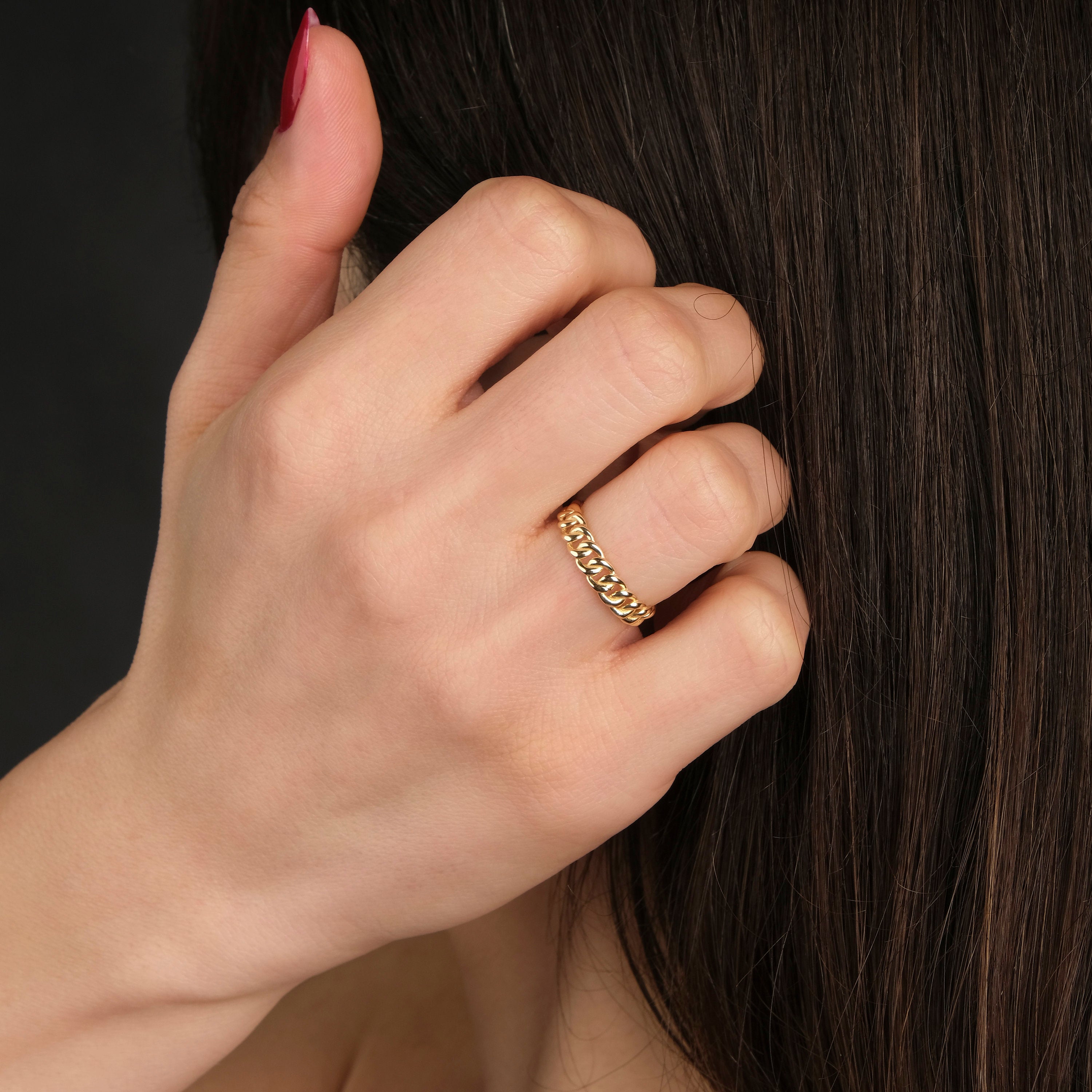 Chain Full Eternity Ring in 14K Gold