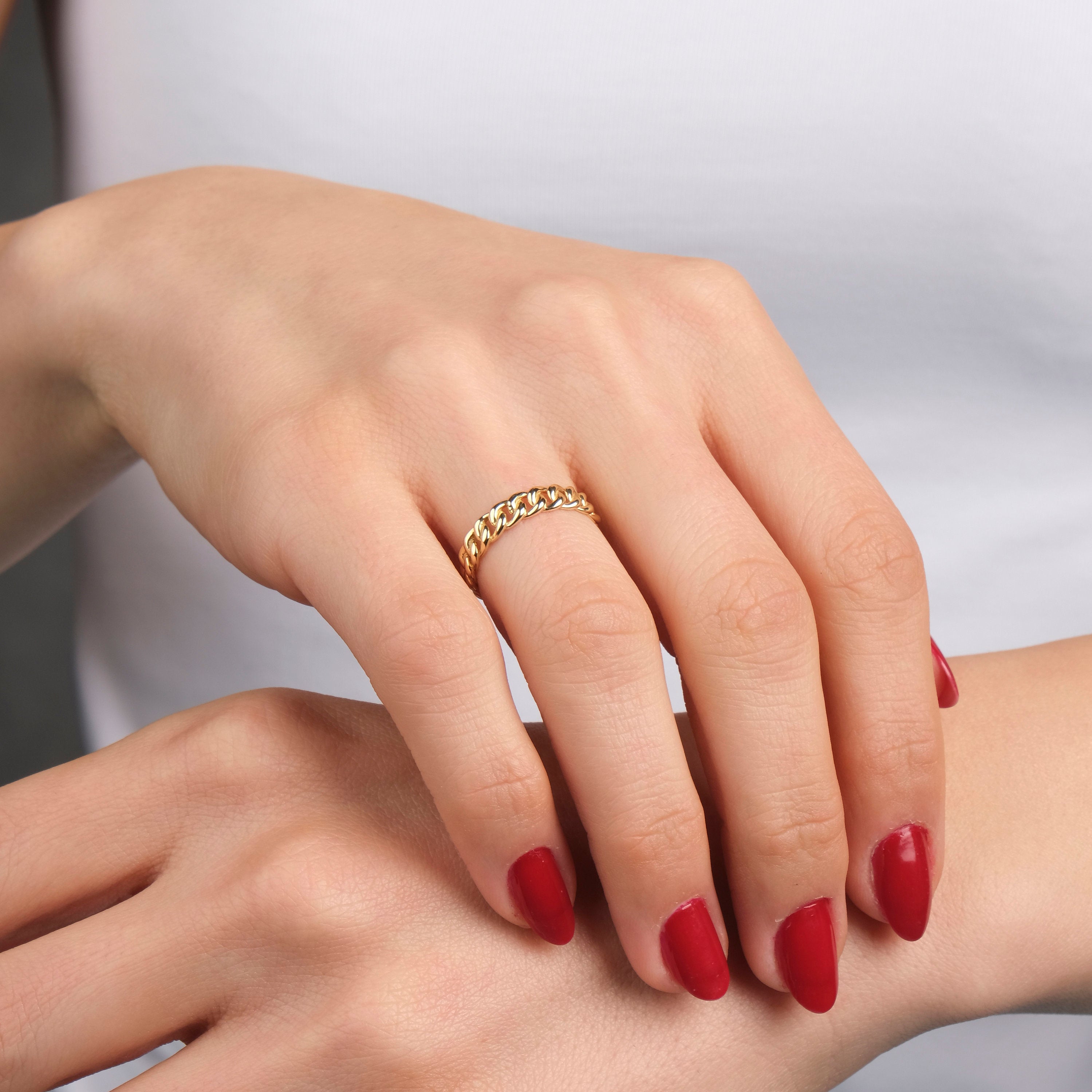 Chain Full Eternity Ring in 14K Gold