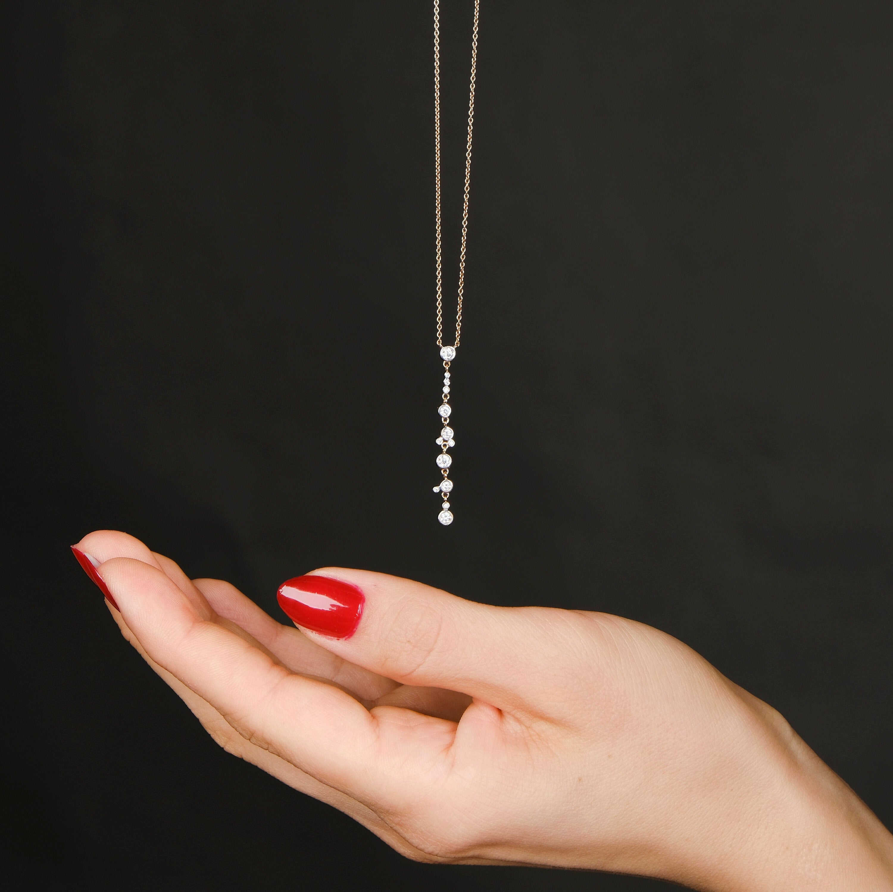 Diamond Lariat Necklace / WATERFALL
