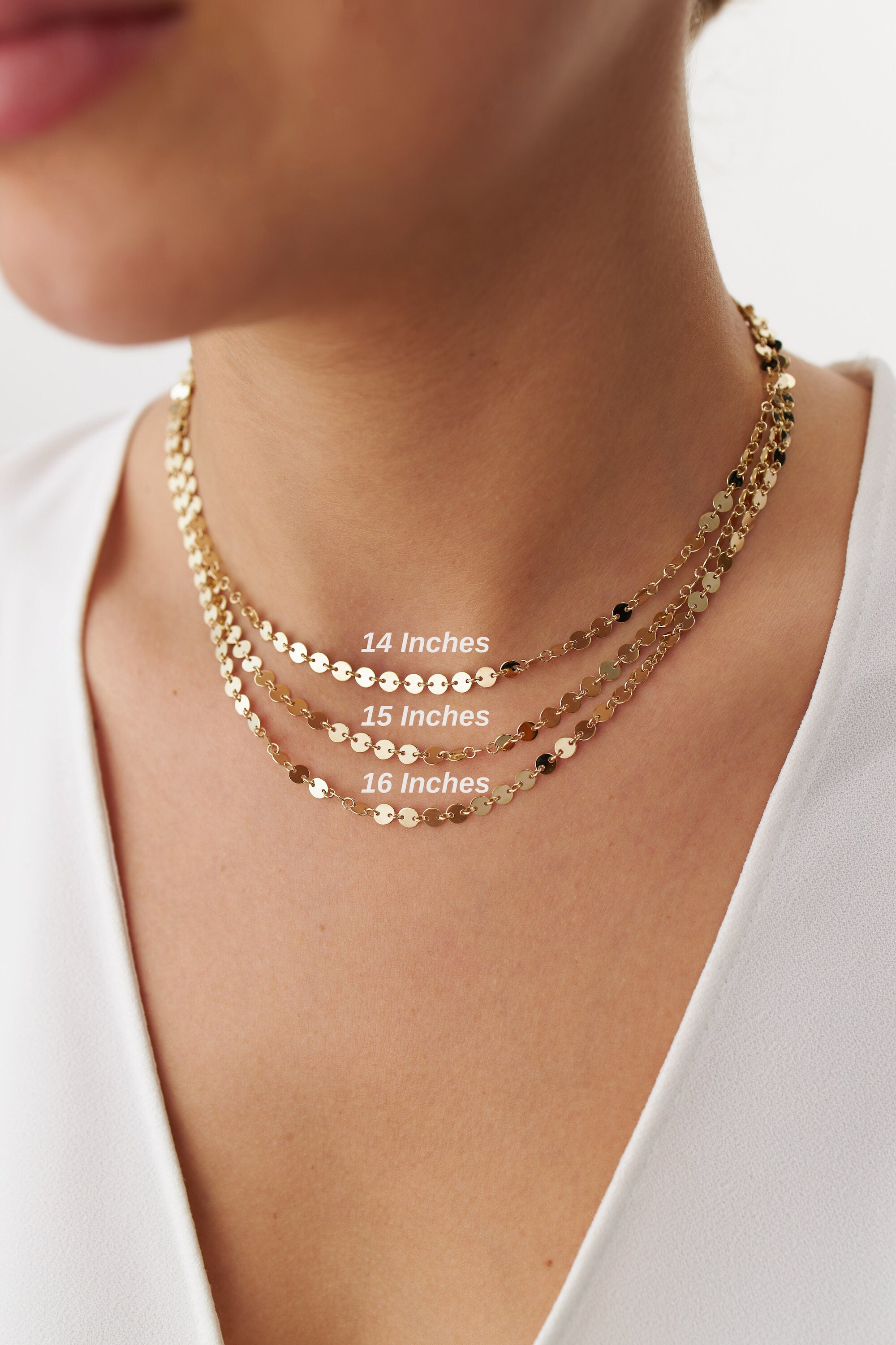 Circle Chain Choker Necklace in 14K Gold