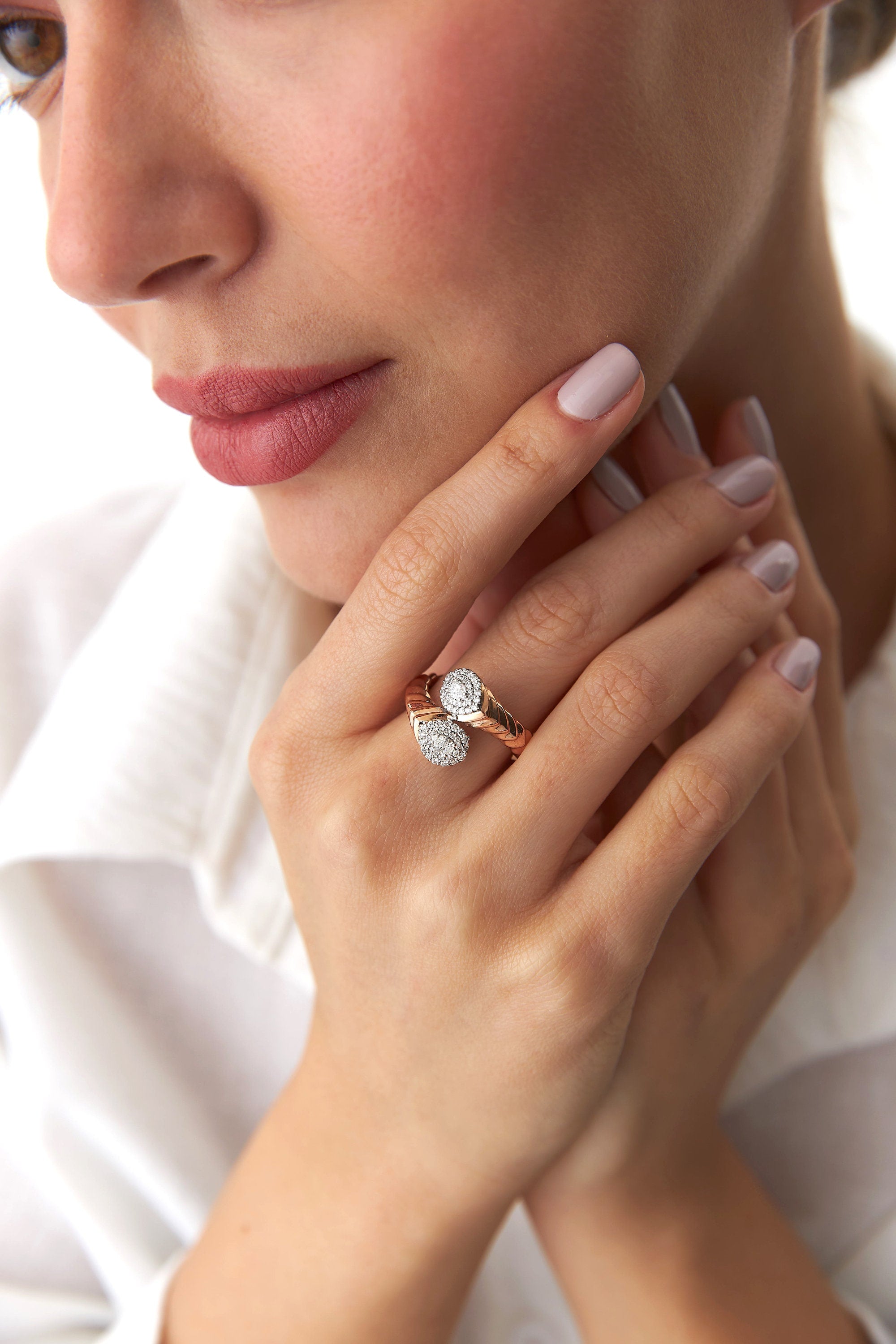 Diamond Cuff Ring in 14K Gold