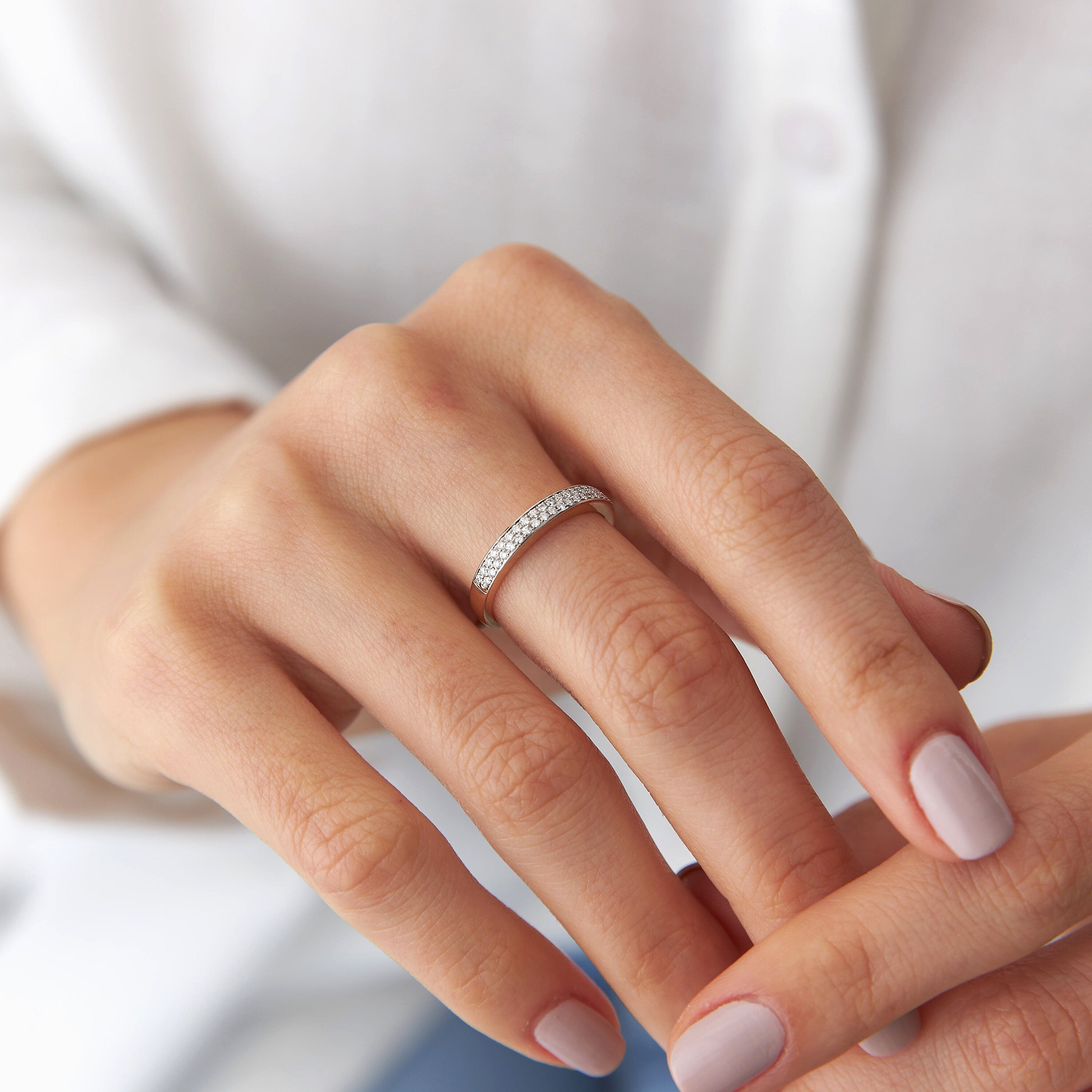 Diamond Half Eternity Ring in 14K Gold