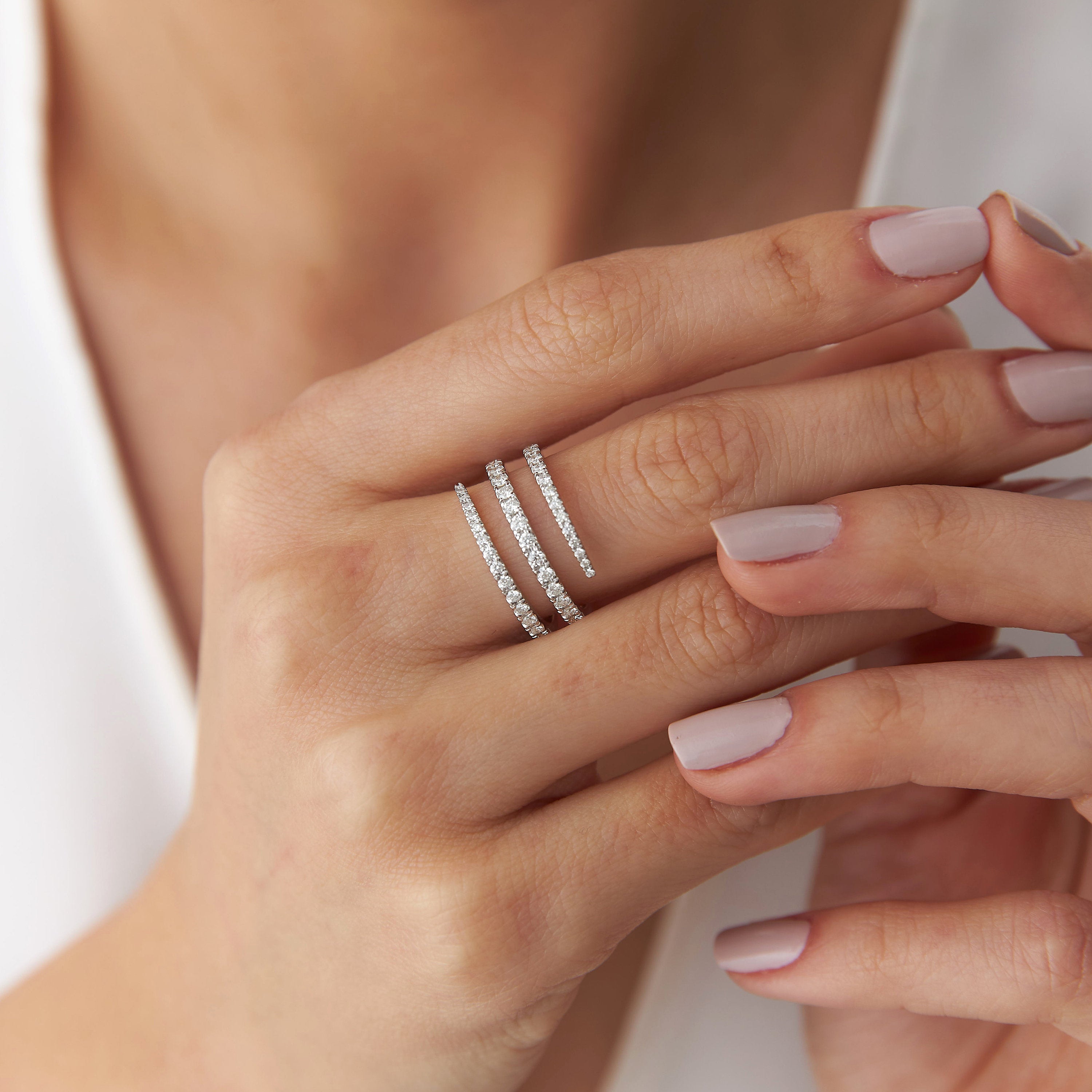 Diamond Swirl Ring in 14K Gold