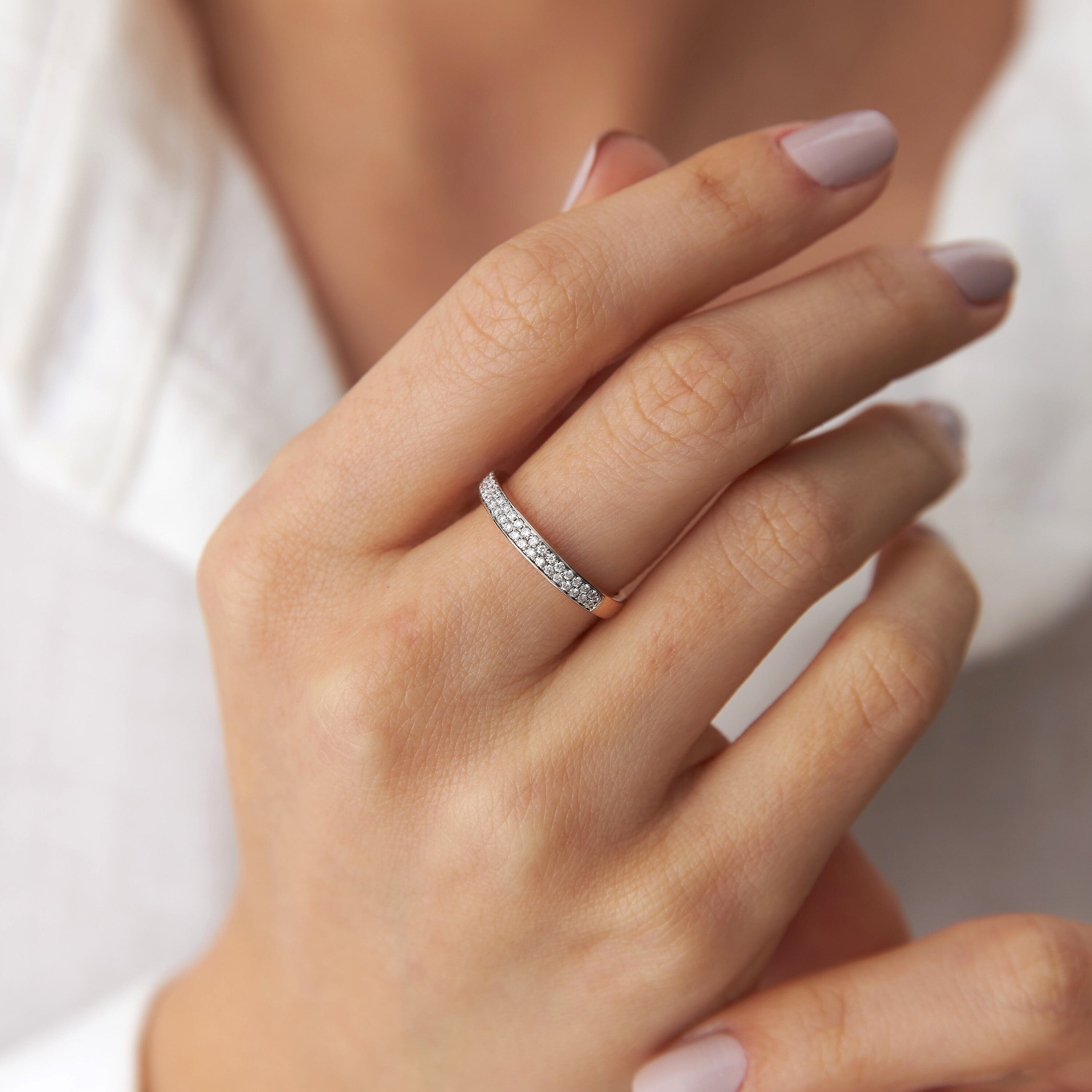 Diamond Half Eternity Ring in 14K Gold