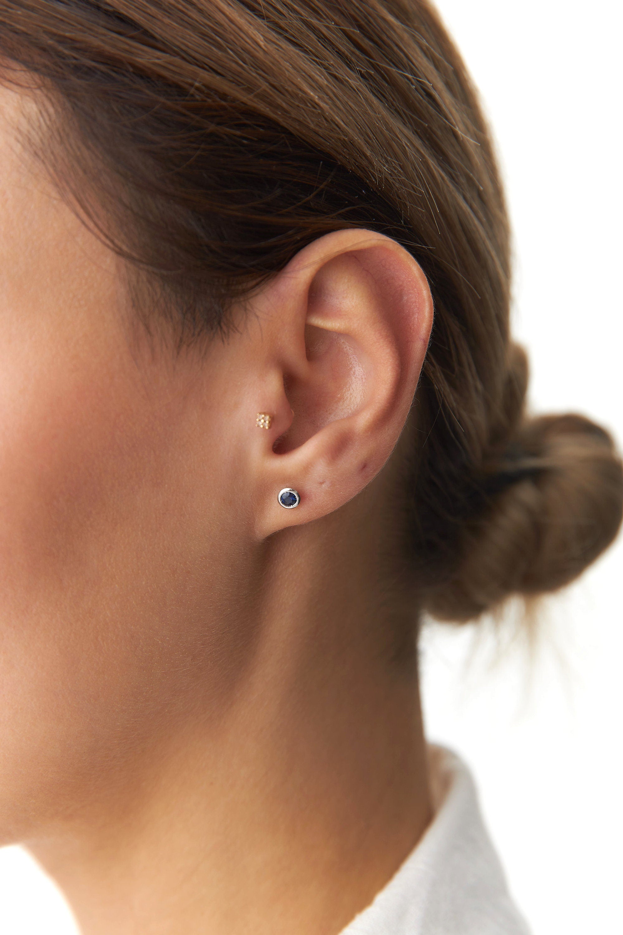 Blue Sapphire Stud Earrings Available in 14K and 18K Gold