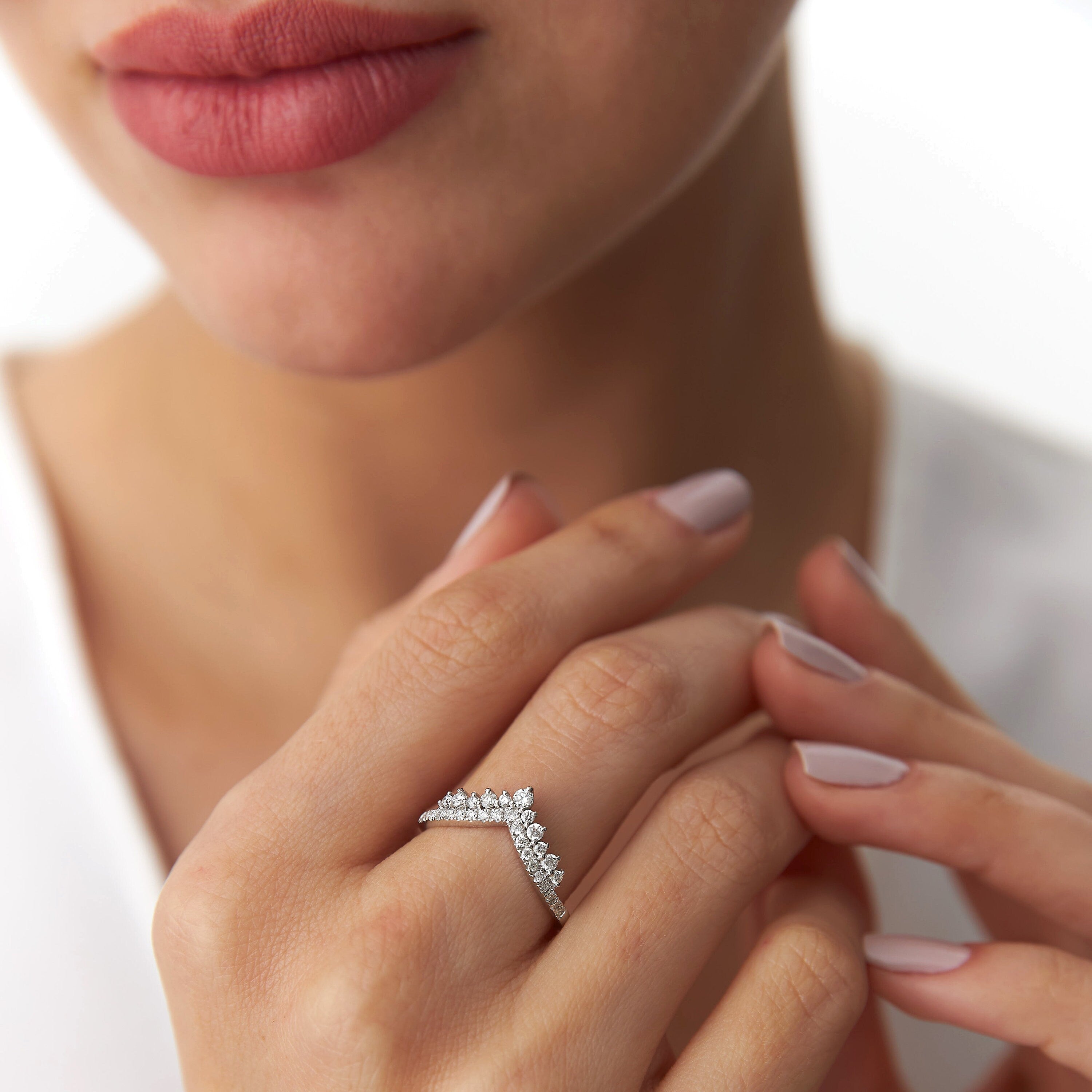 Diamond Tiara Ring in 14K Gold