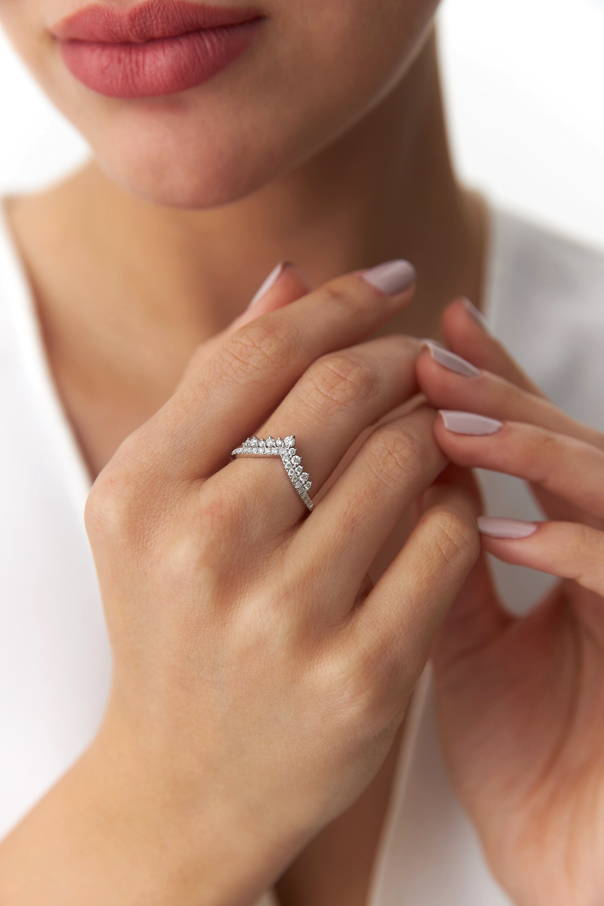 Diamond Tiara Ring in 14K Gold