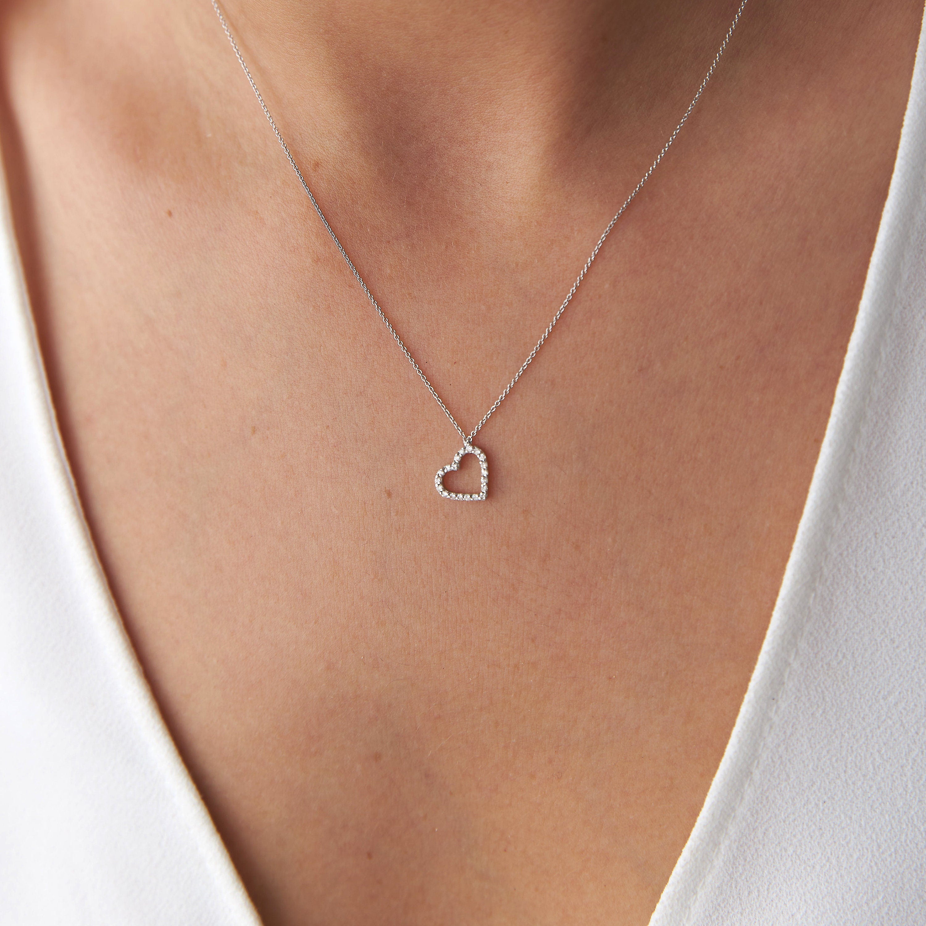 Minimal Open Heart Necklace