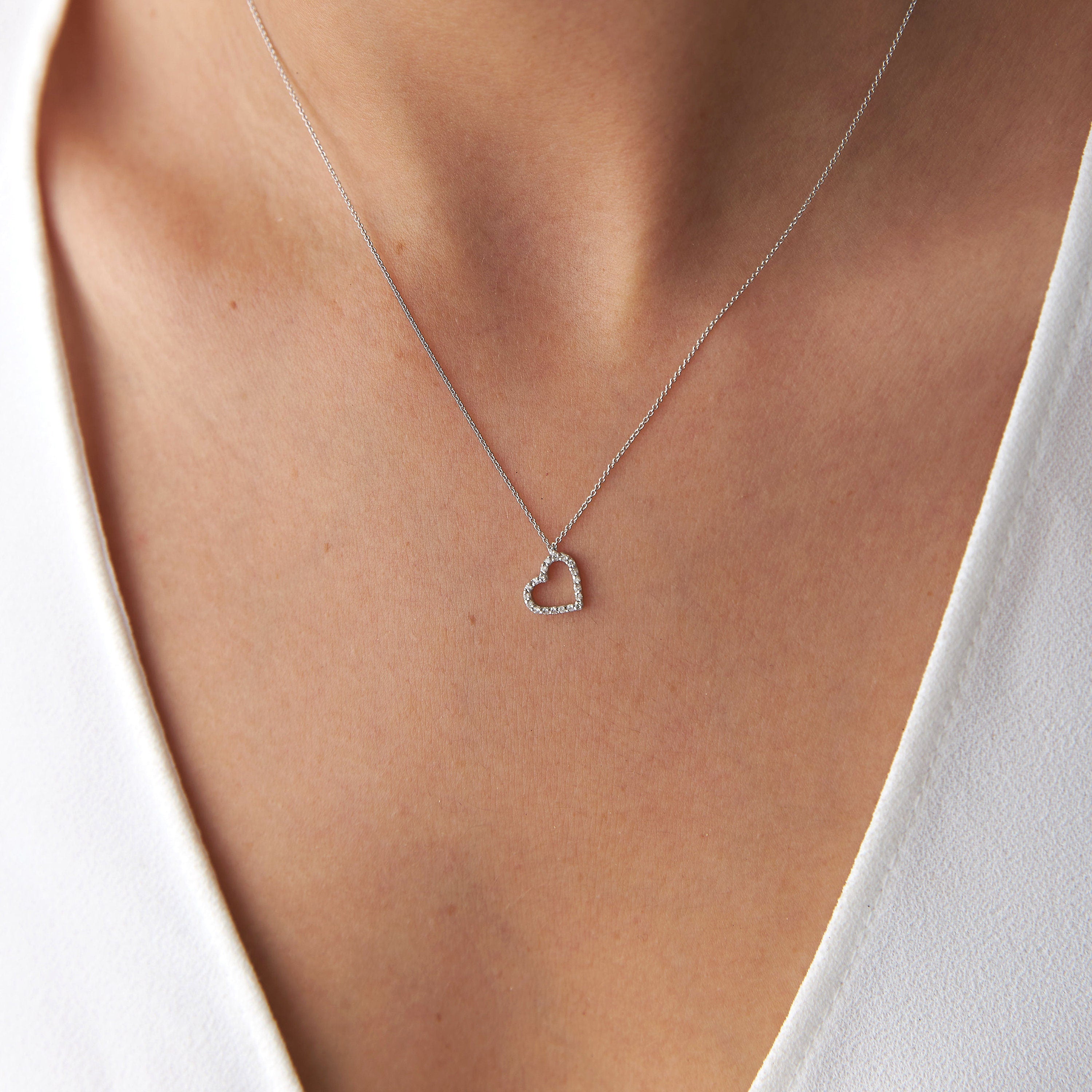 Minimal Open Heart Necklace
