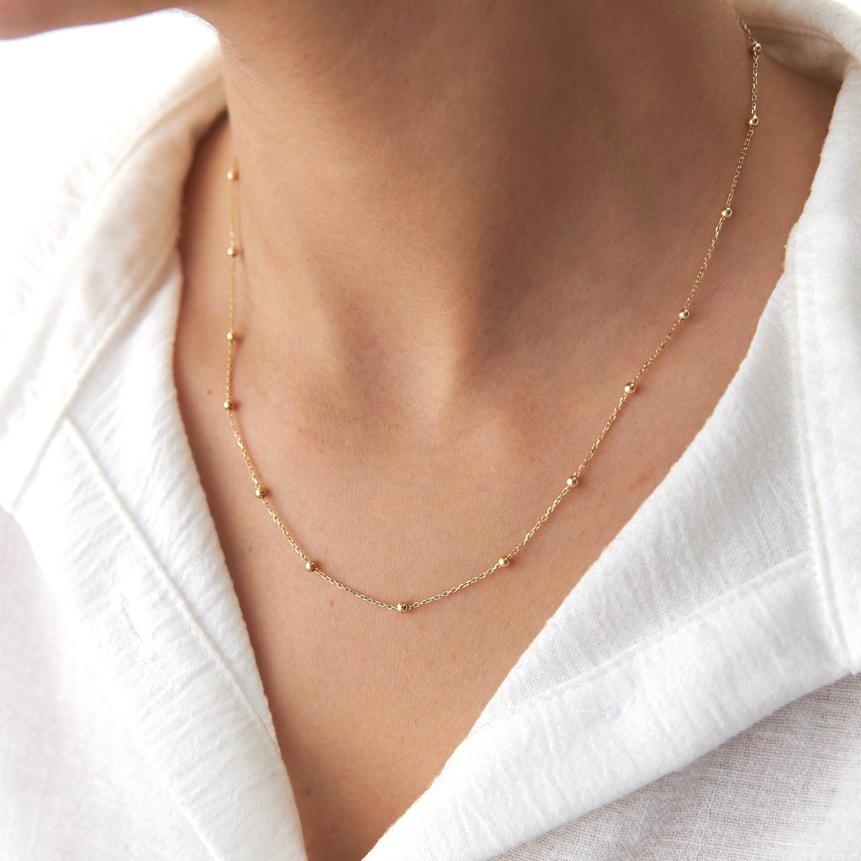Satellite Chain Necklace in 14K Gold