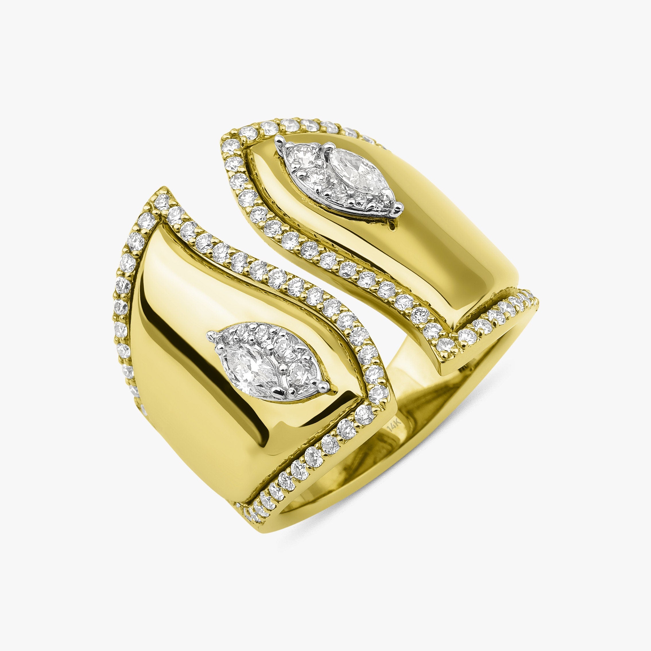 Large Open Marquise Ring in 14K Gold