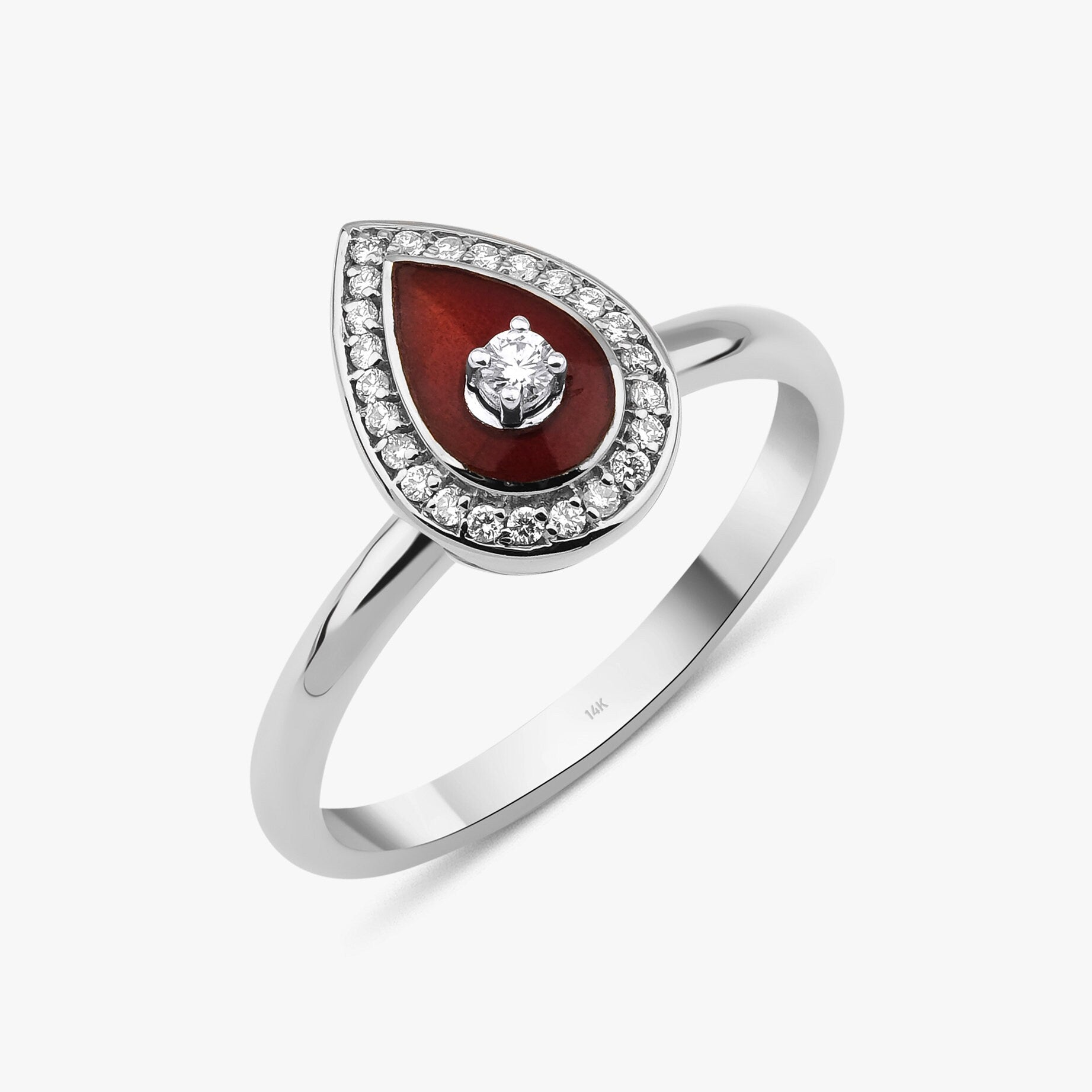 Diamond Drop Ring in 14K Gold