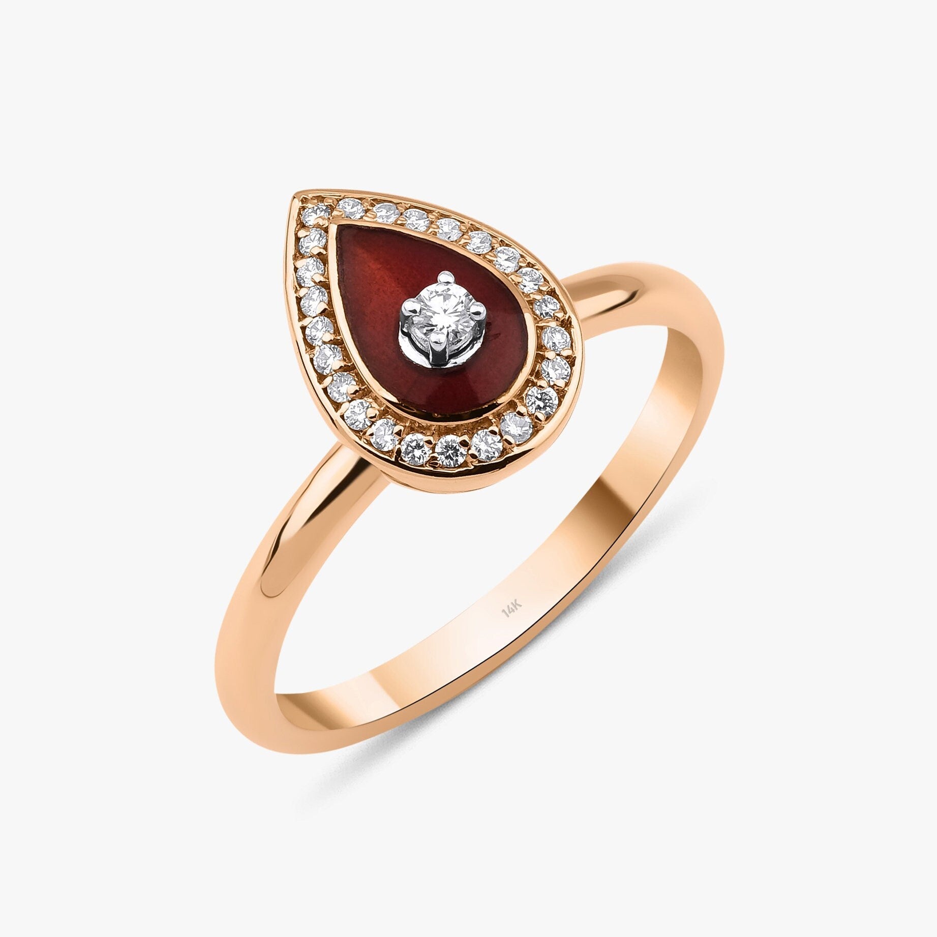 Diamond Drop Ring in 14K Gold