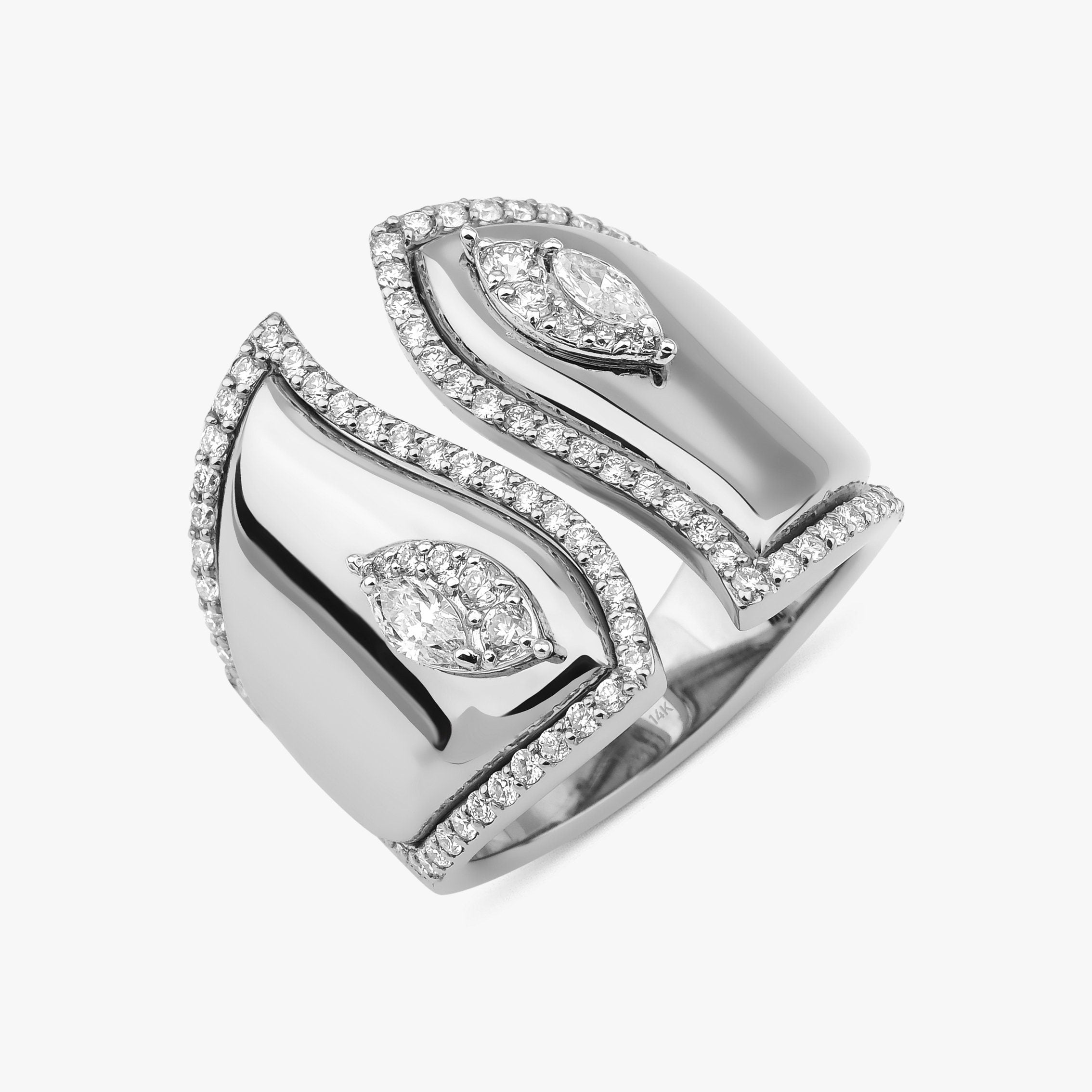 Large Open Marquise Ring in 14K Gold