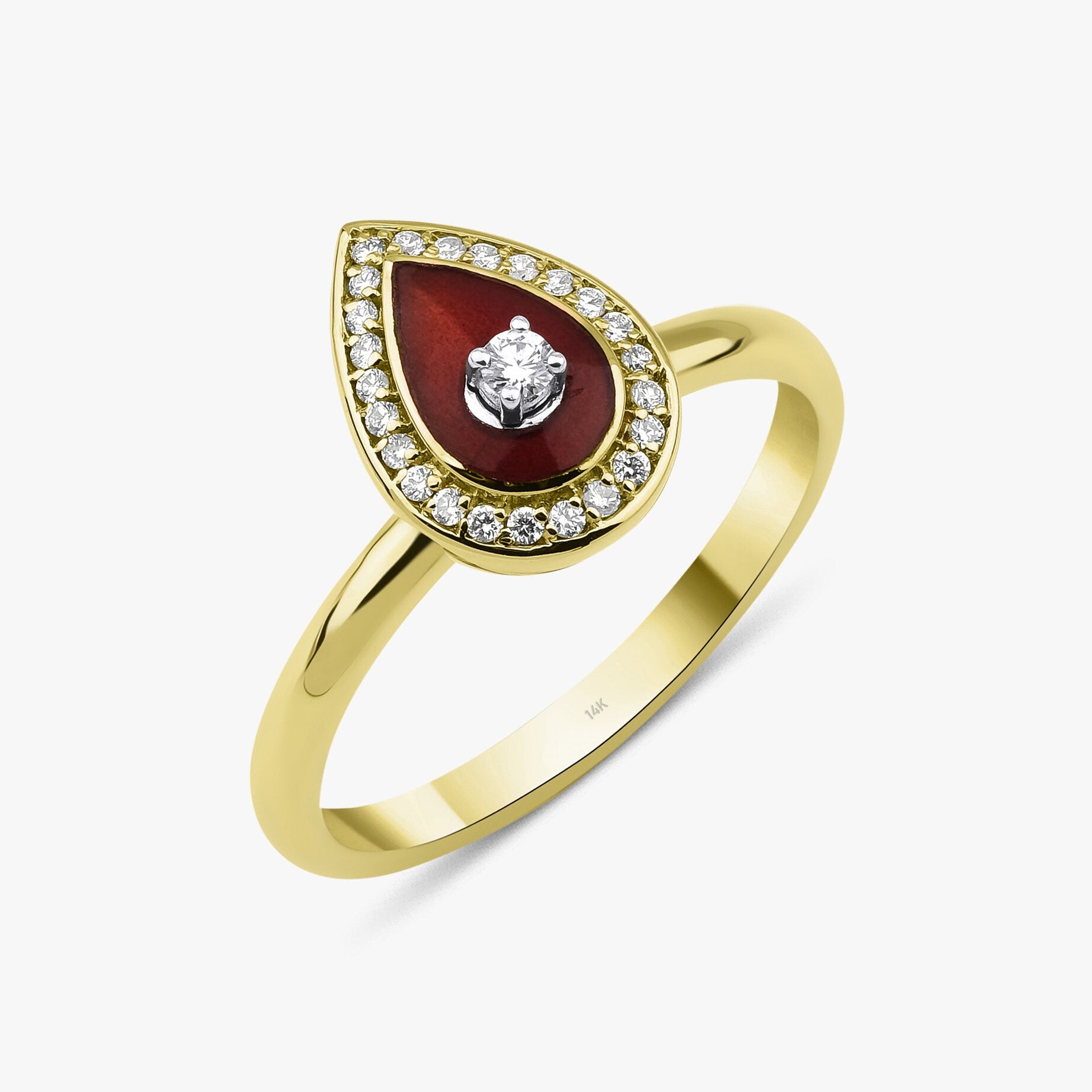 Diamond Drop Ring in 14K Gold