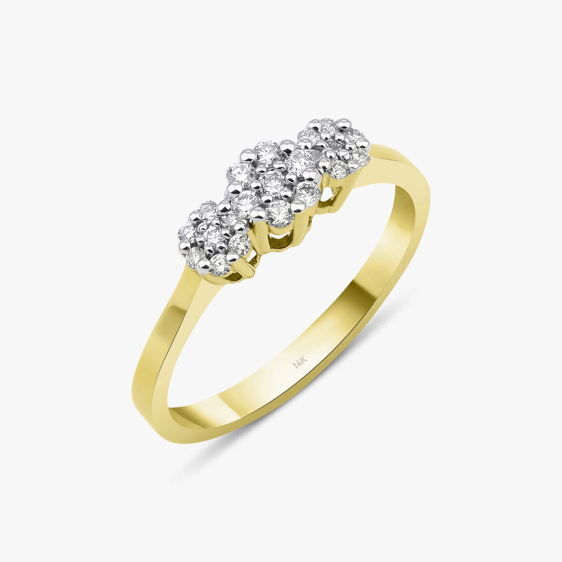 Diamond Flower Cluster Ring in 14K Gold
