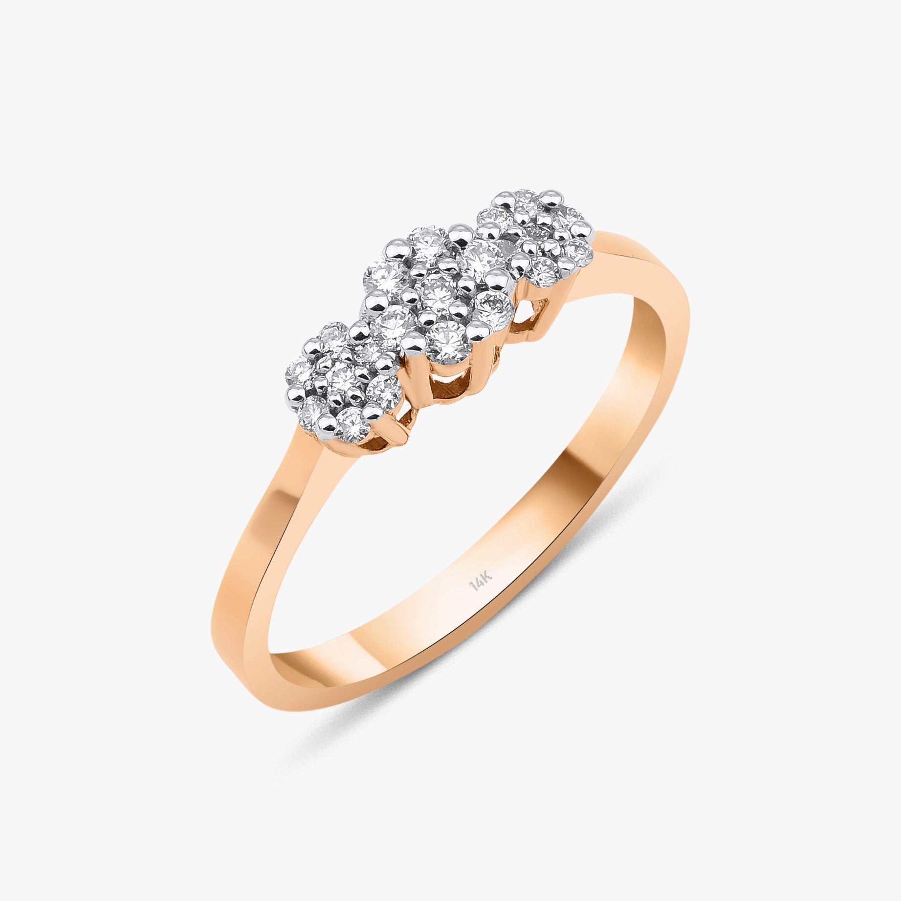 Diamond Flower Cluster Ring in 14K Gold
