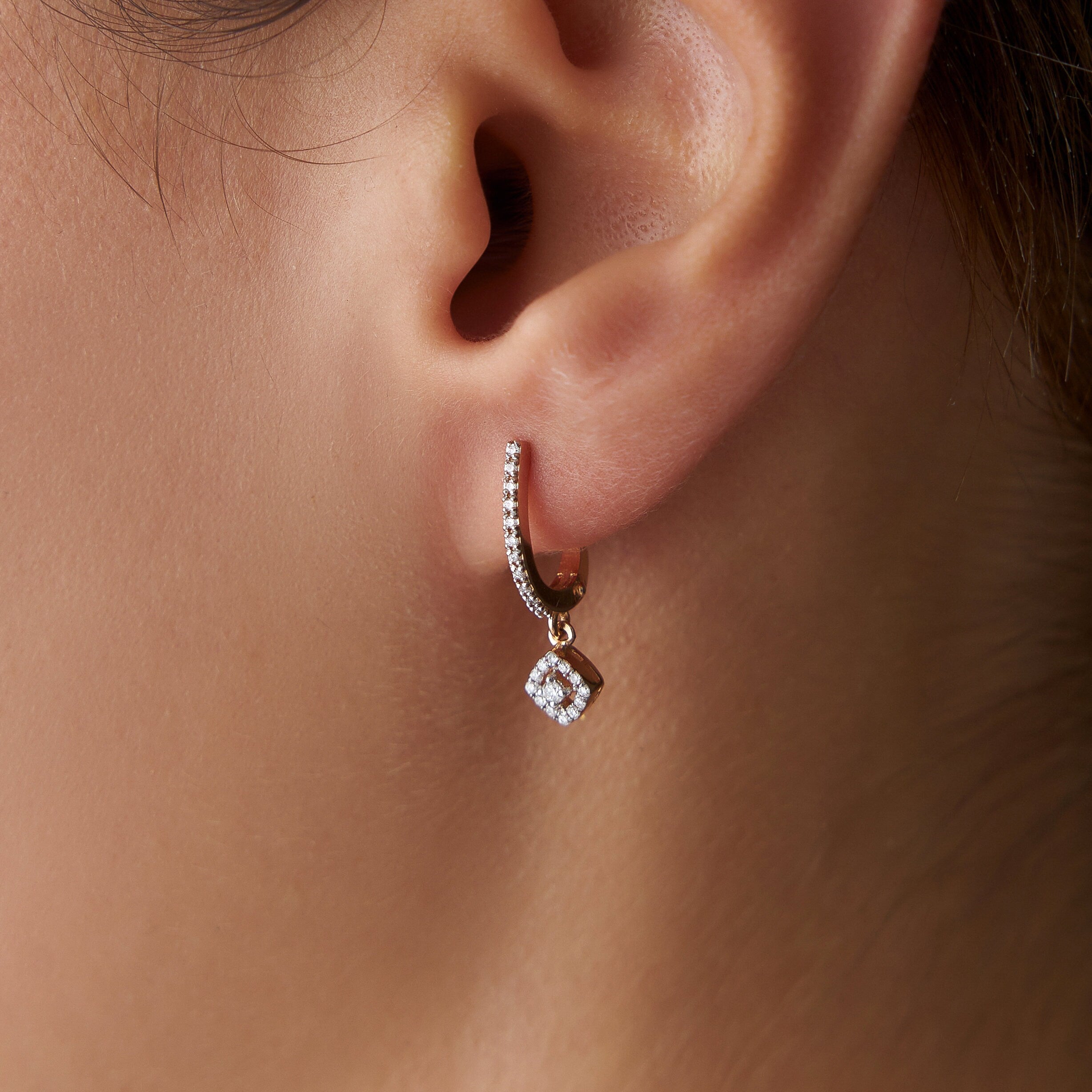 Diamond Dangle Earrings Available in 14K and 18K Gold