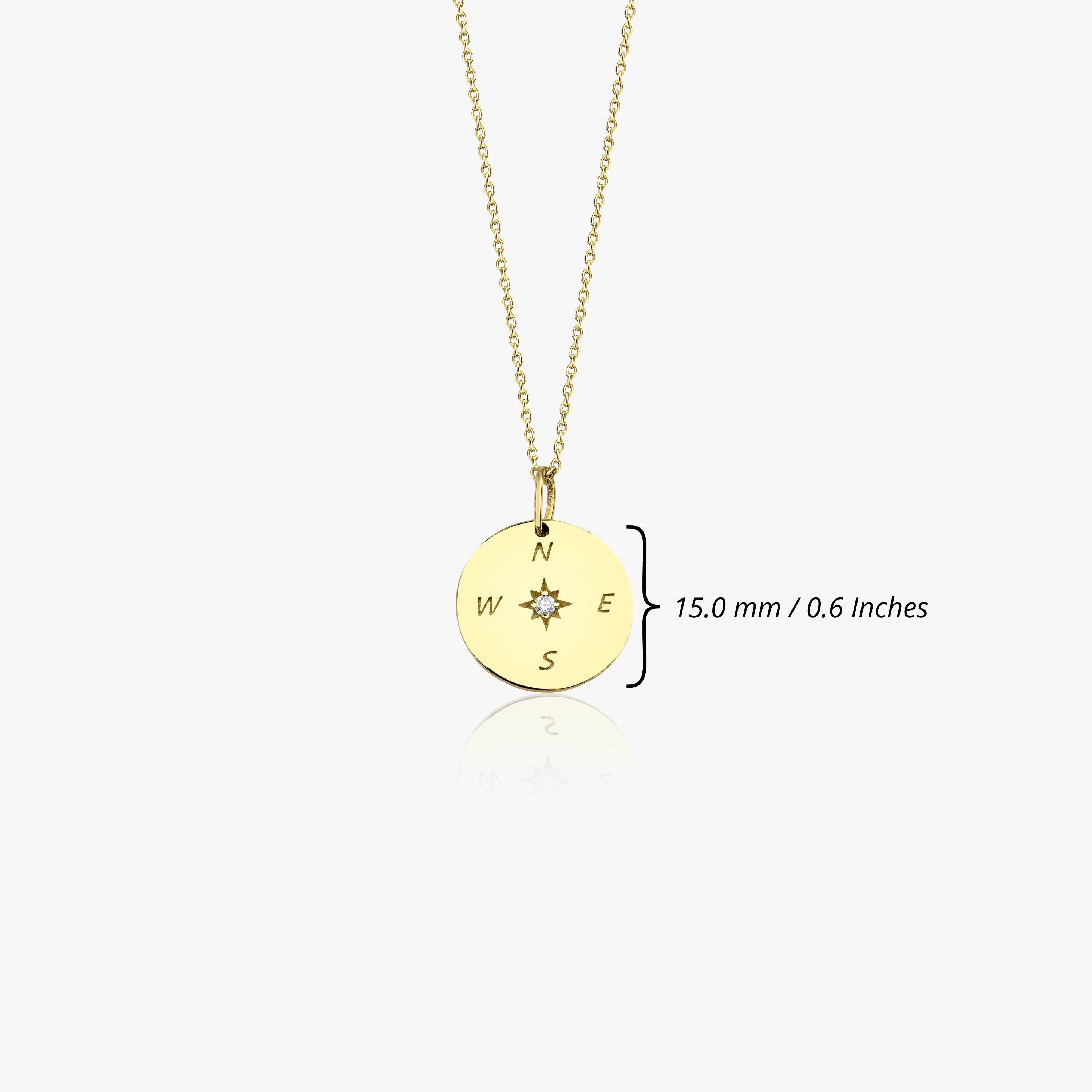 Diamond Compass Charm Necklace
