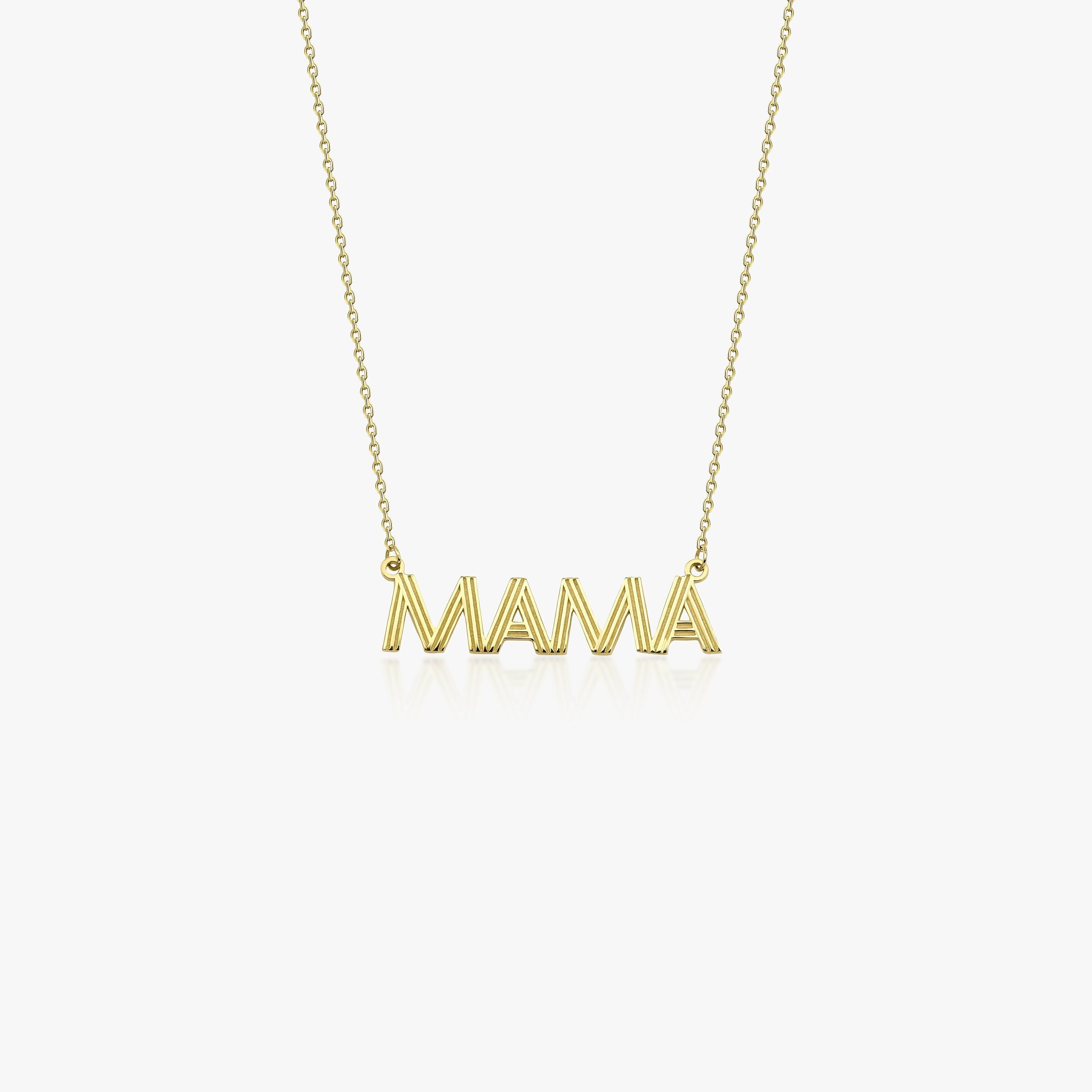 Mama Necklace in 14K Gold