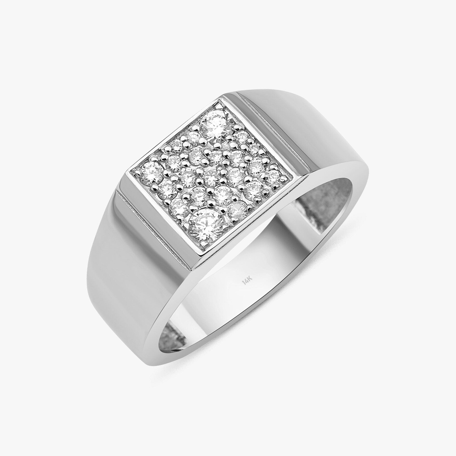 Diamond Square Ring in 14K Gold