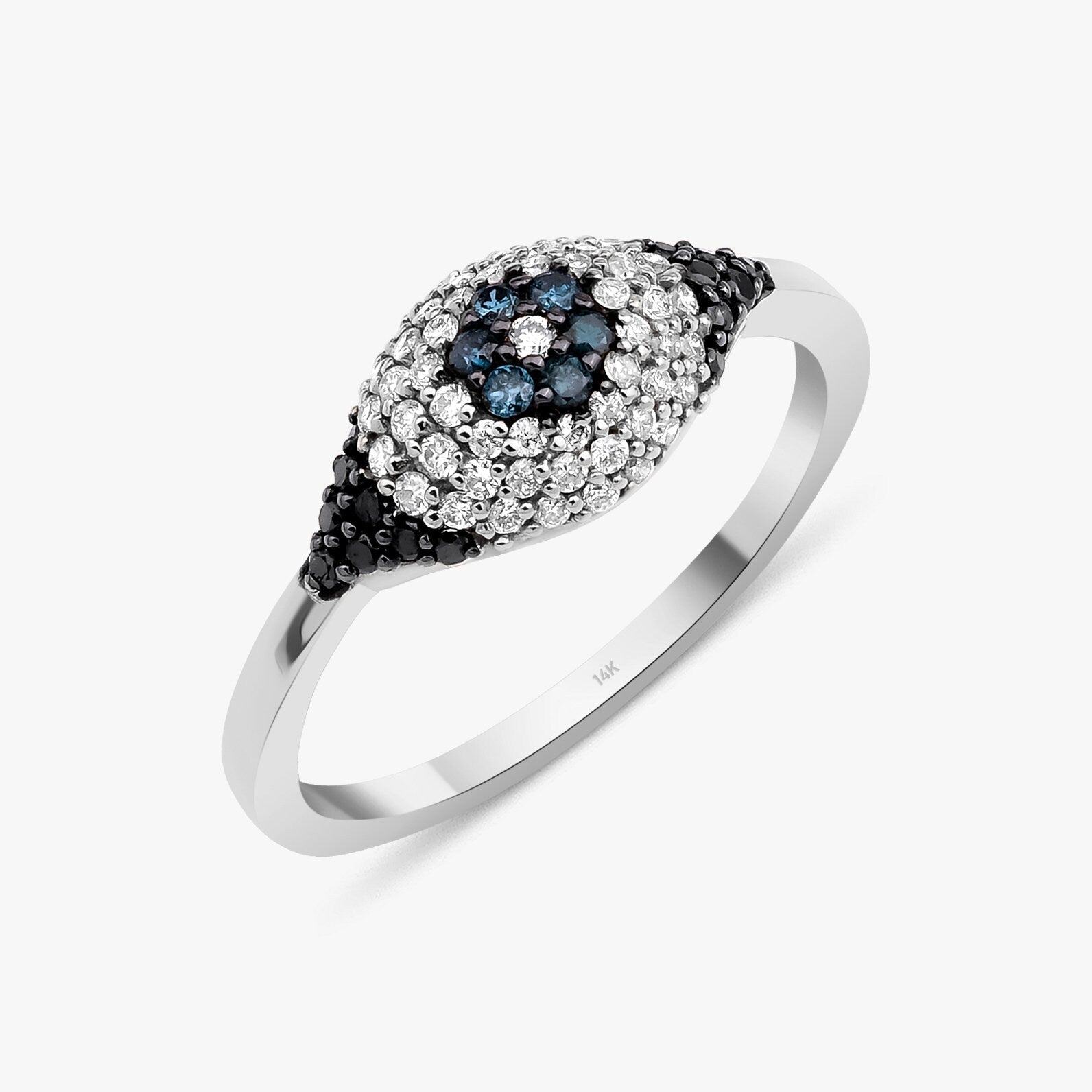 Diamond Evil Eye Ring in 14K Gold