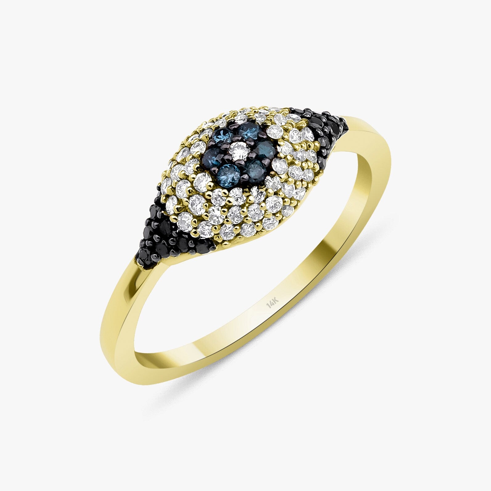 Diamond Evil Eye Ring in 14K Gold