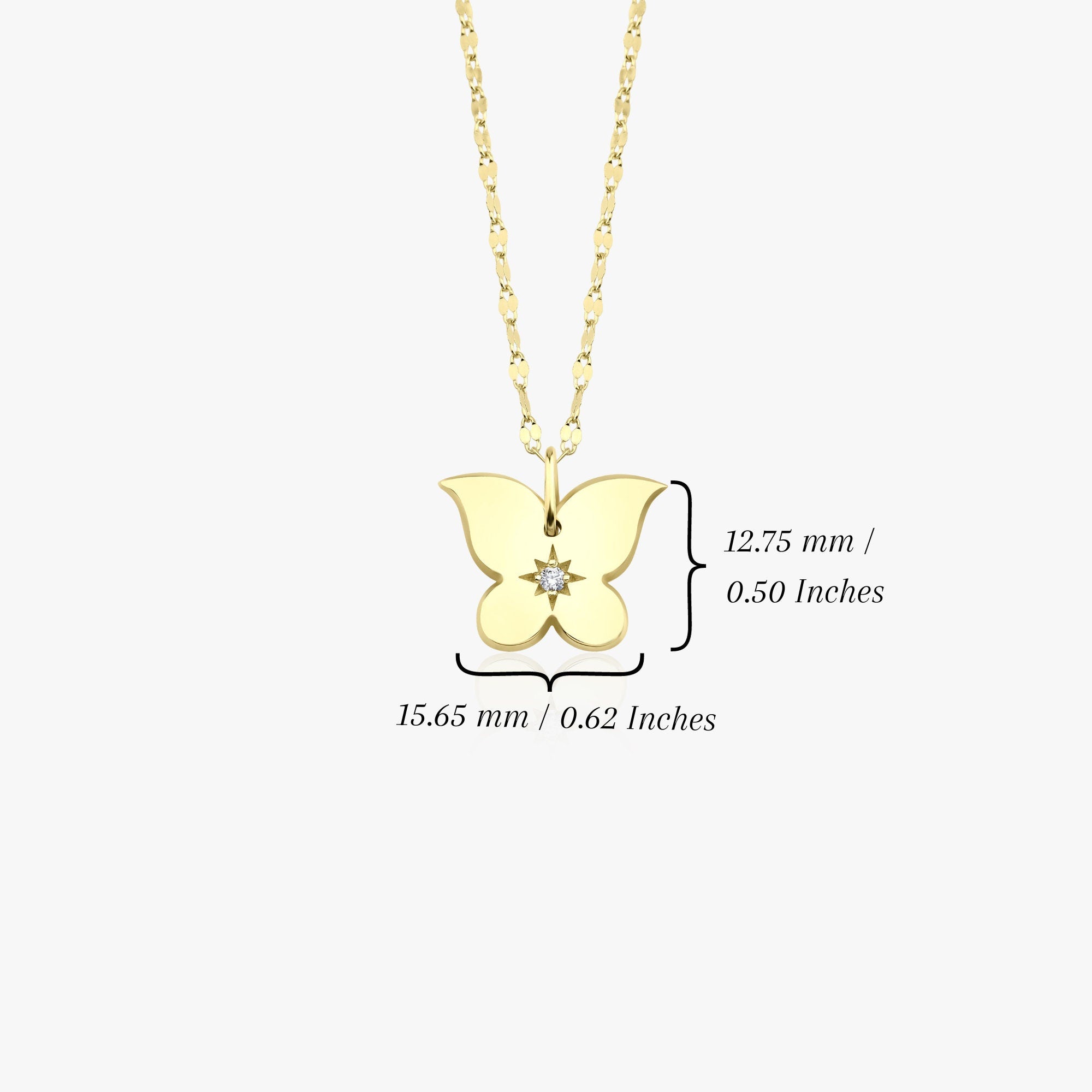 Diamond Butterfly Charm Necklace
