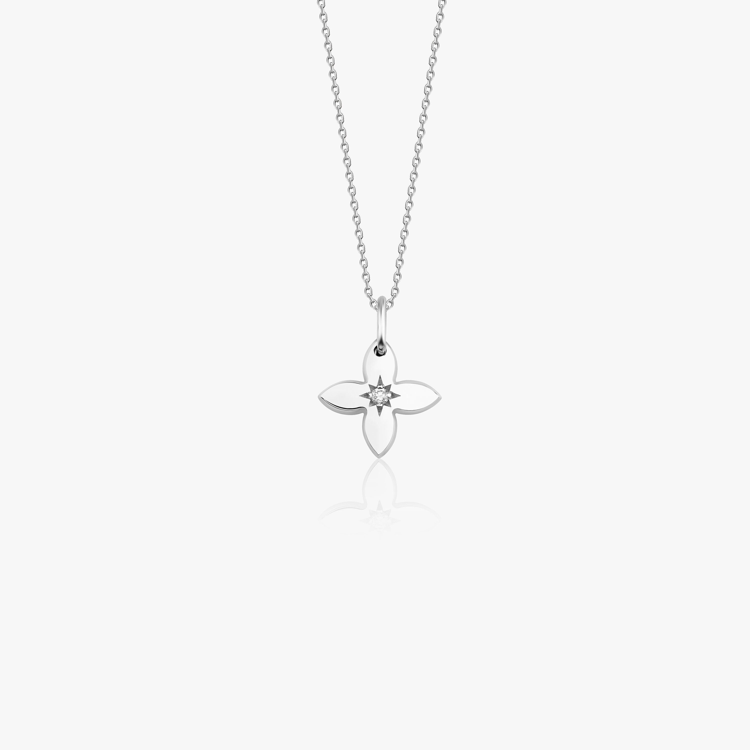Diamond Four Leaf Clover Pendant Necklace