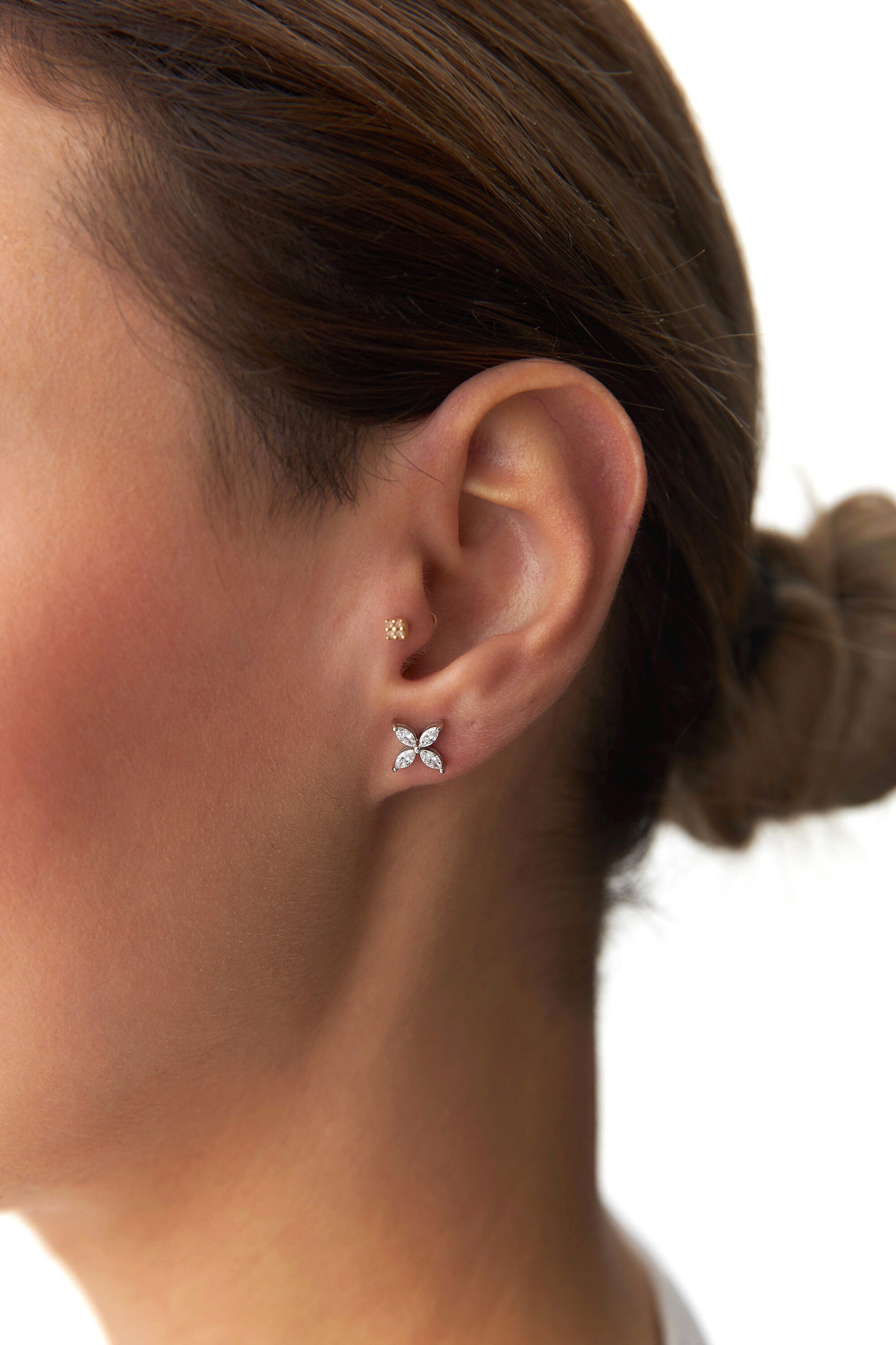 Marquise Cut Diamond Stud Earrings Available in 14K and 18K Gold