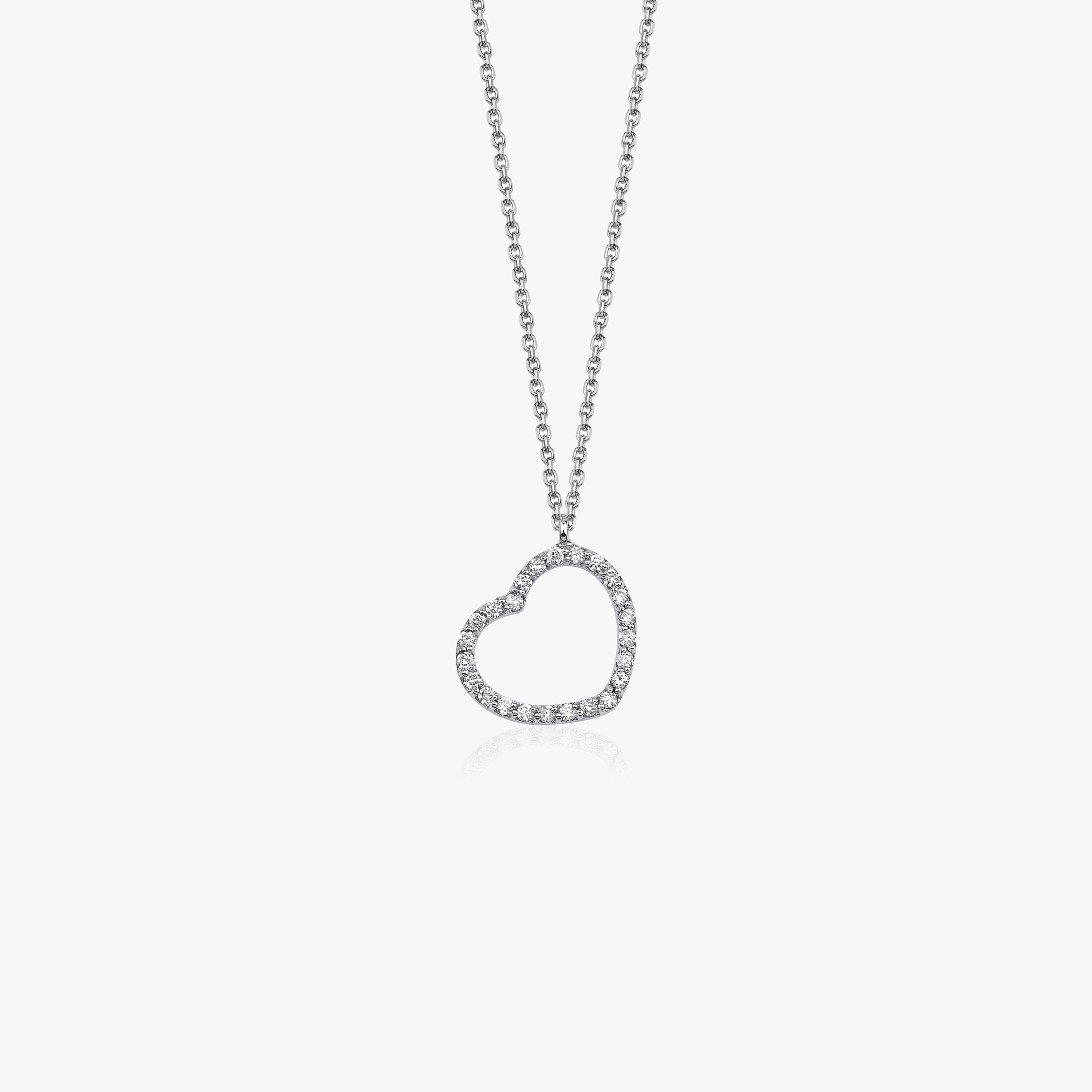 Open Diamond Heart Necklace