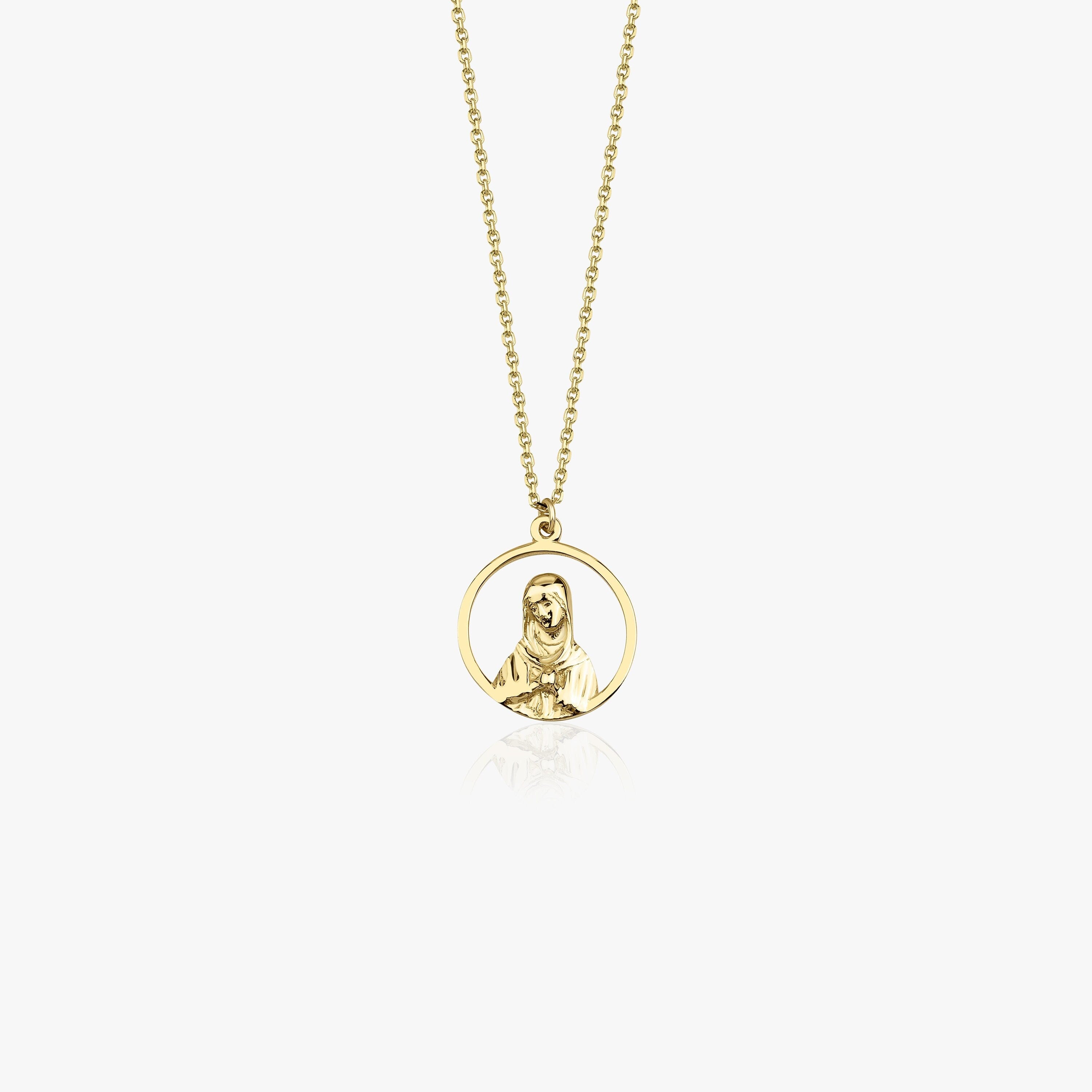 Virgin Mary Necklace in 14K Gold