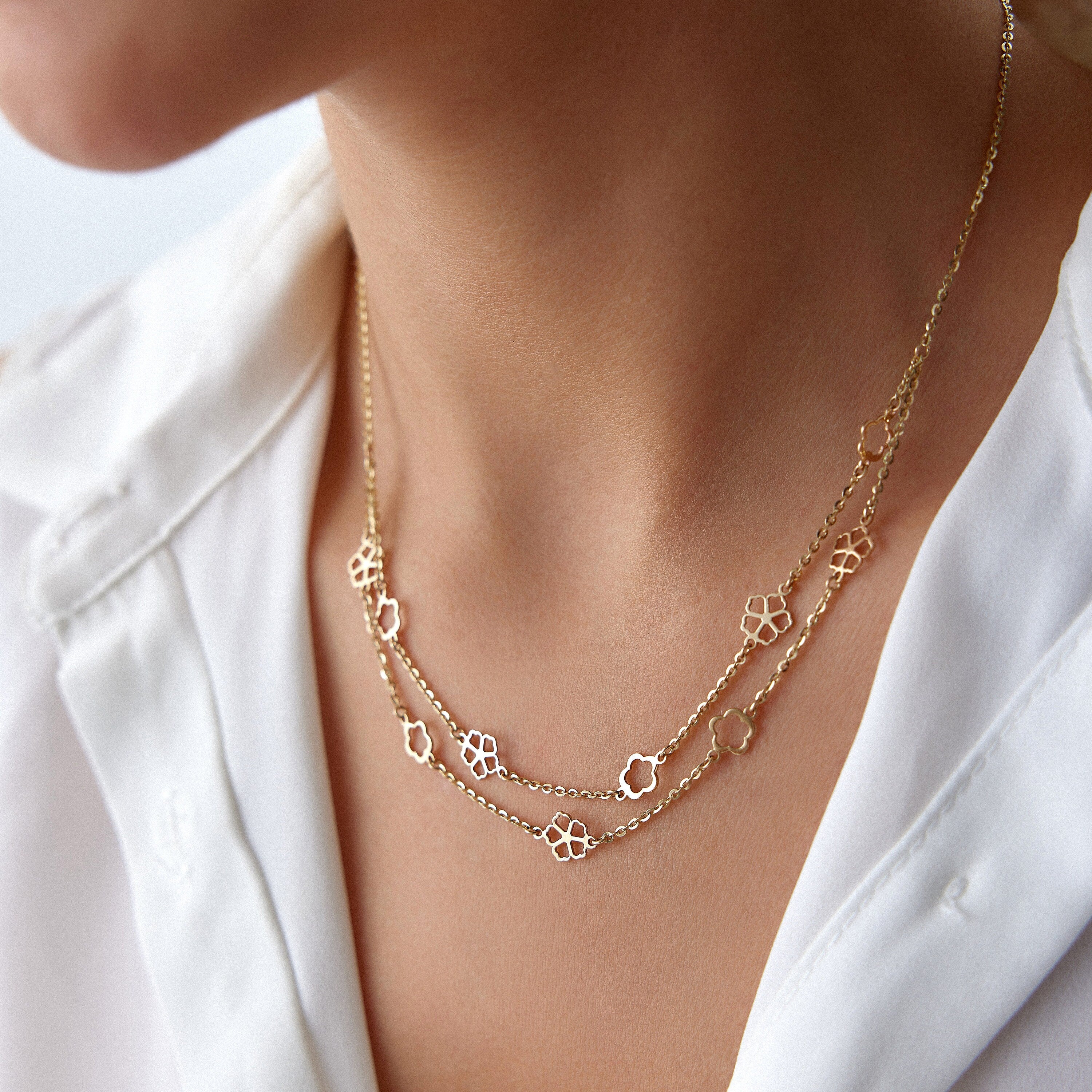 Double Strand Flower Necklace / FLORA