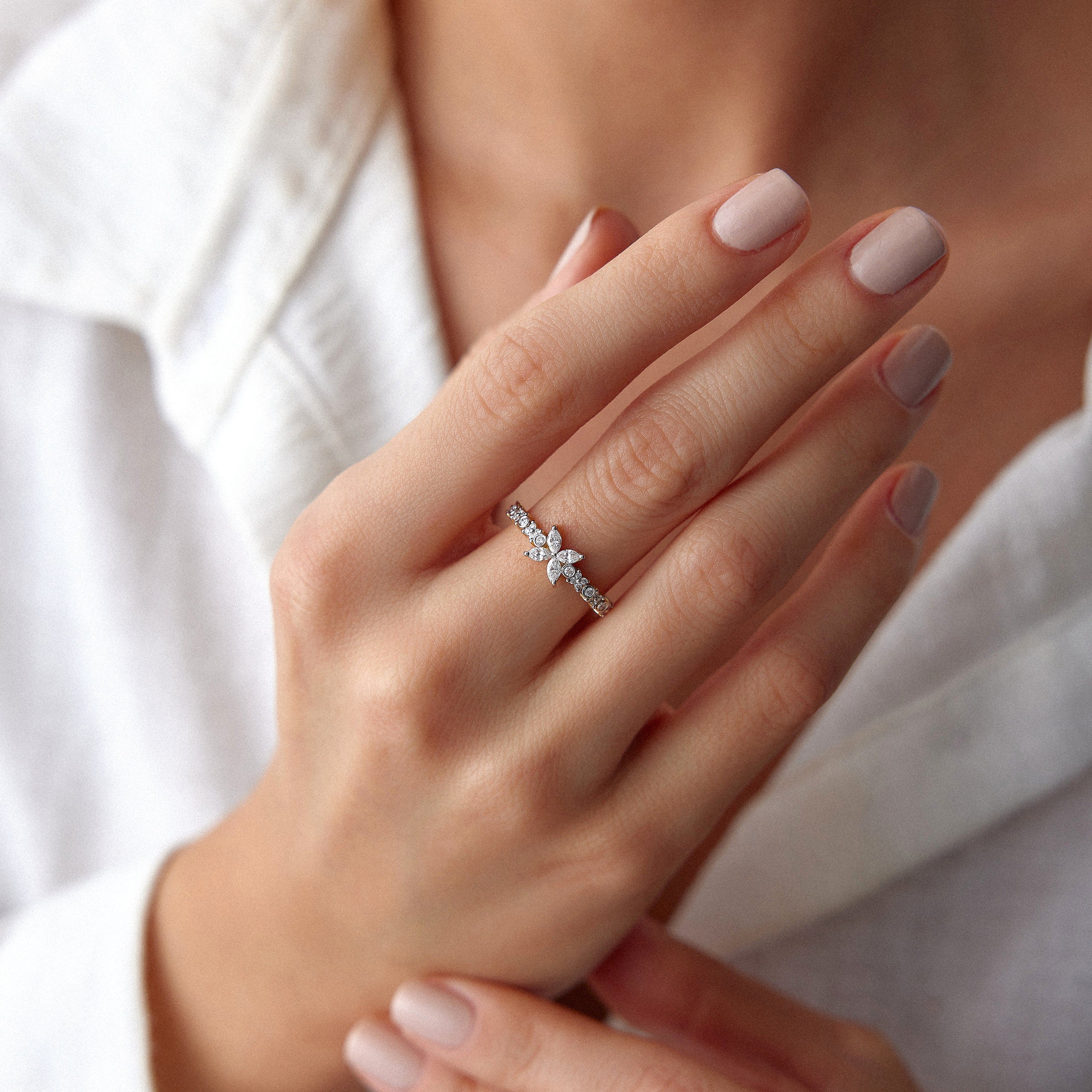 Marquise Diamond Ring in 14K Gold