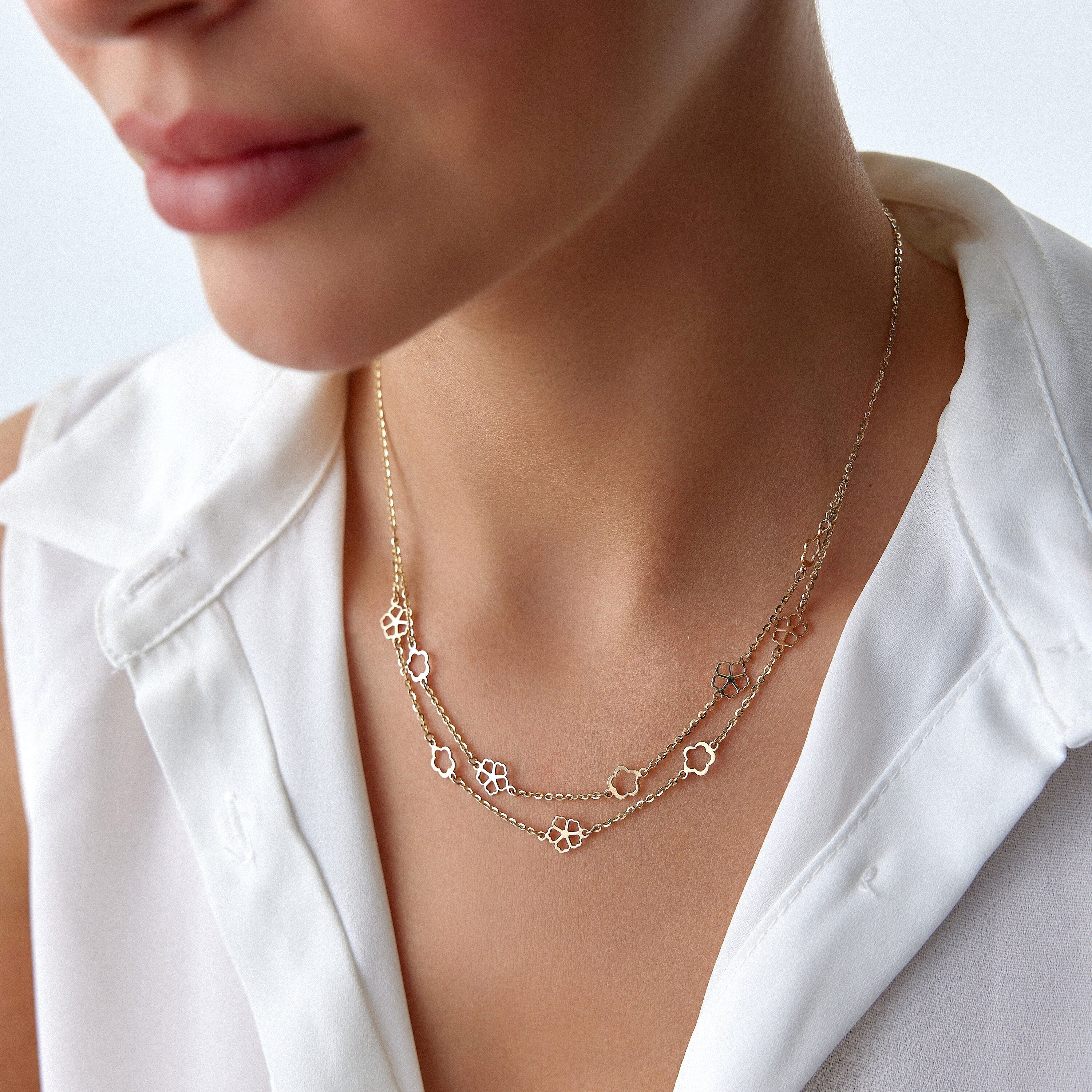 Double Strand Flower Necklace / FLORA