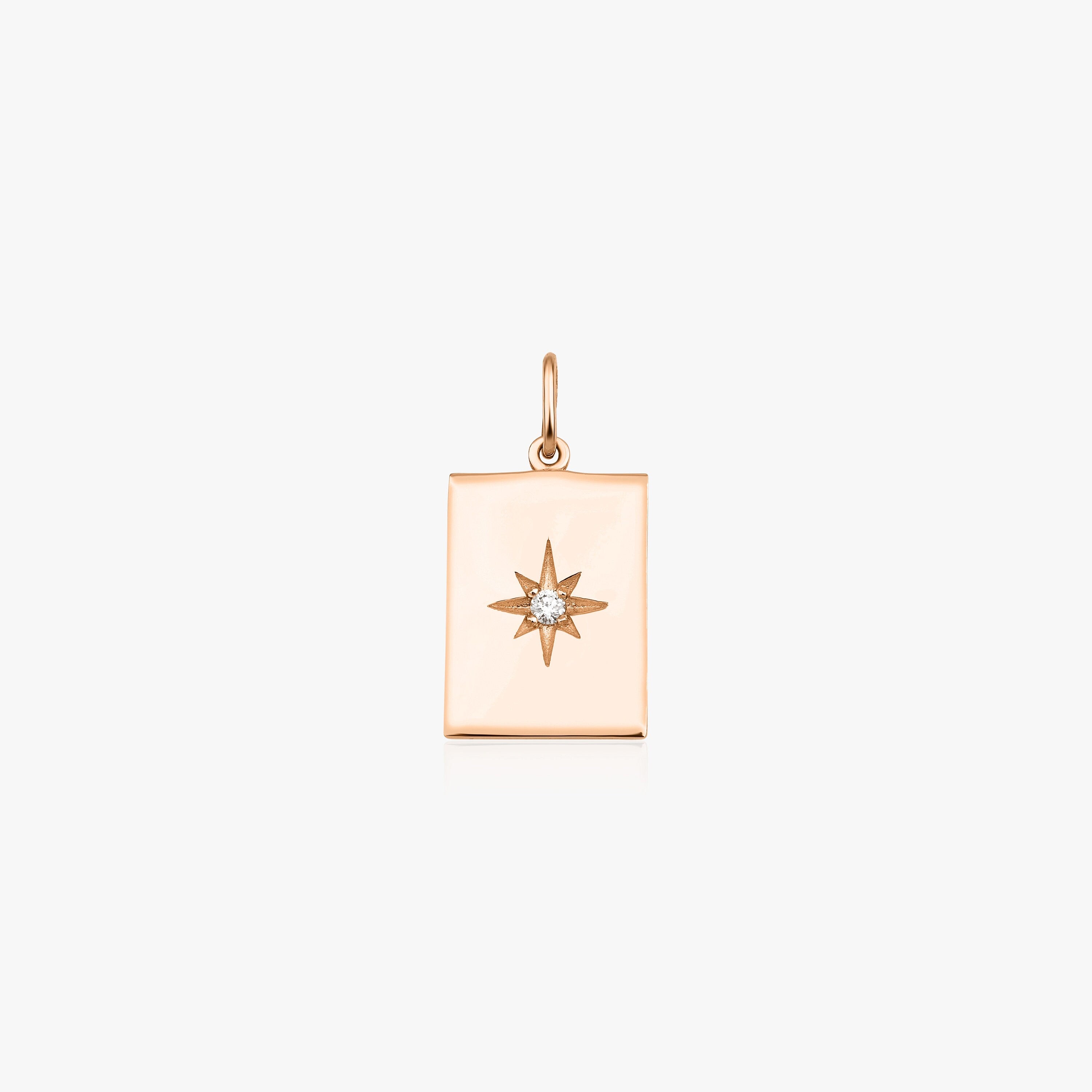 Diamond Rectangle North Star Pendant Necklace
