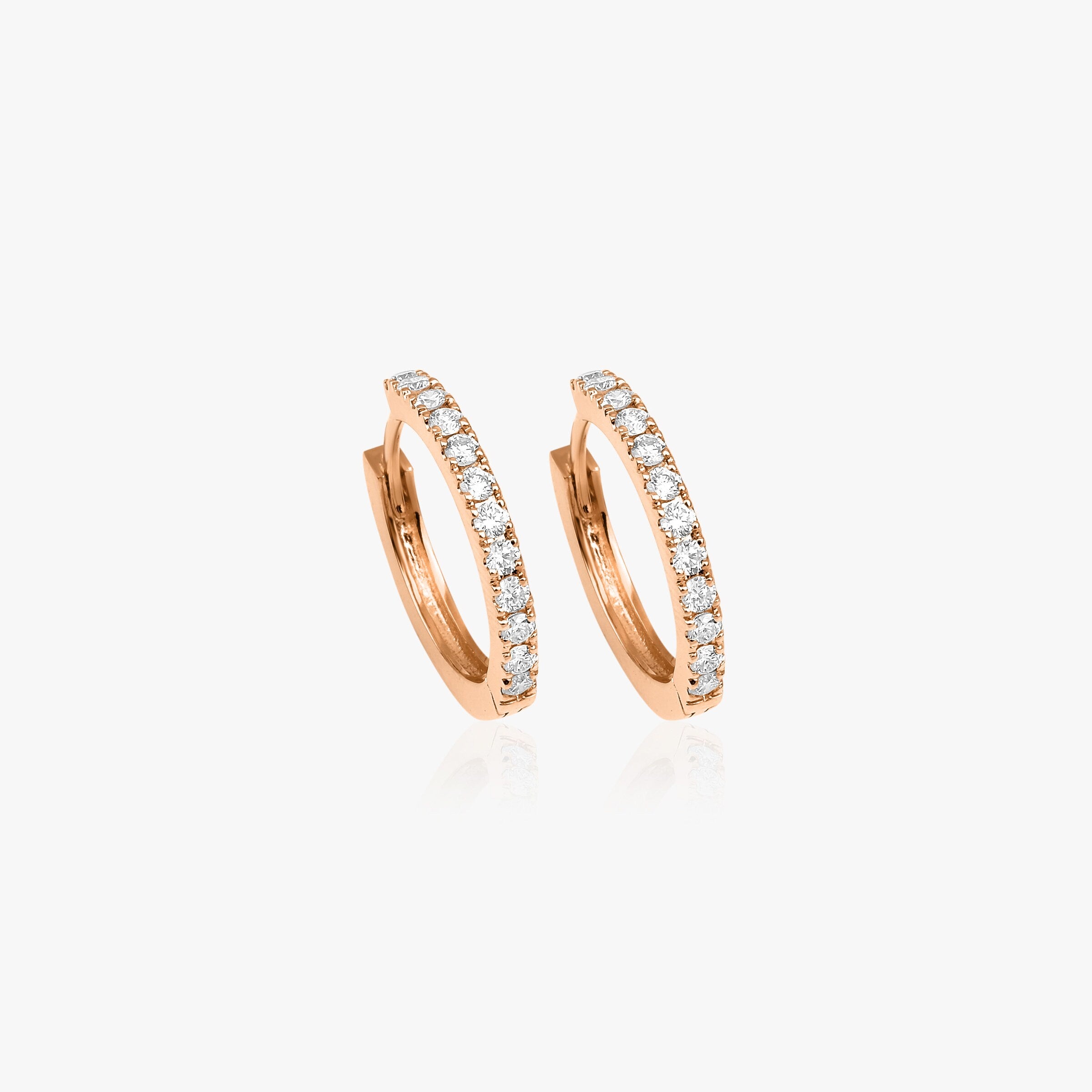 Large Diamond Hoops in 14K Gold
