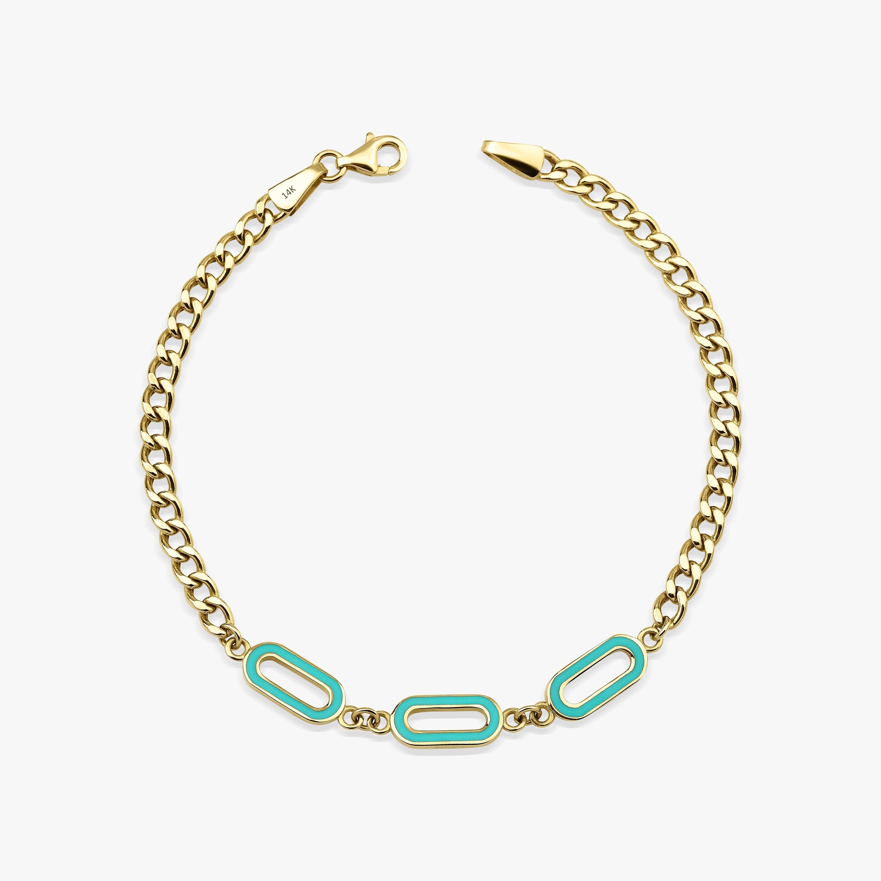 14K Gold Oval Link Bracelet