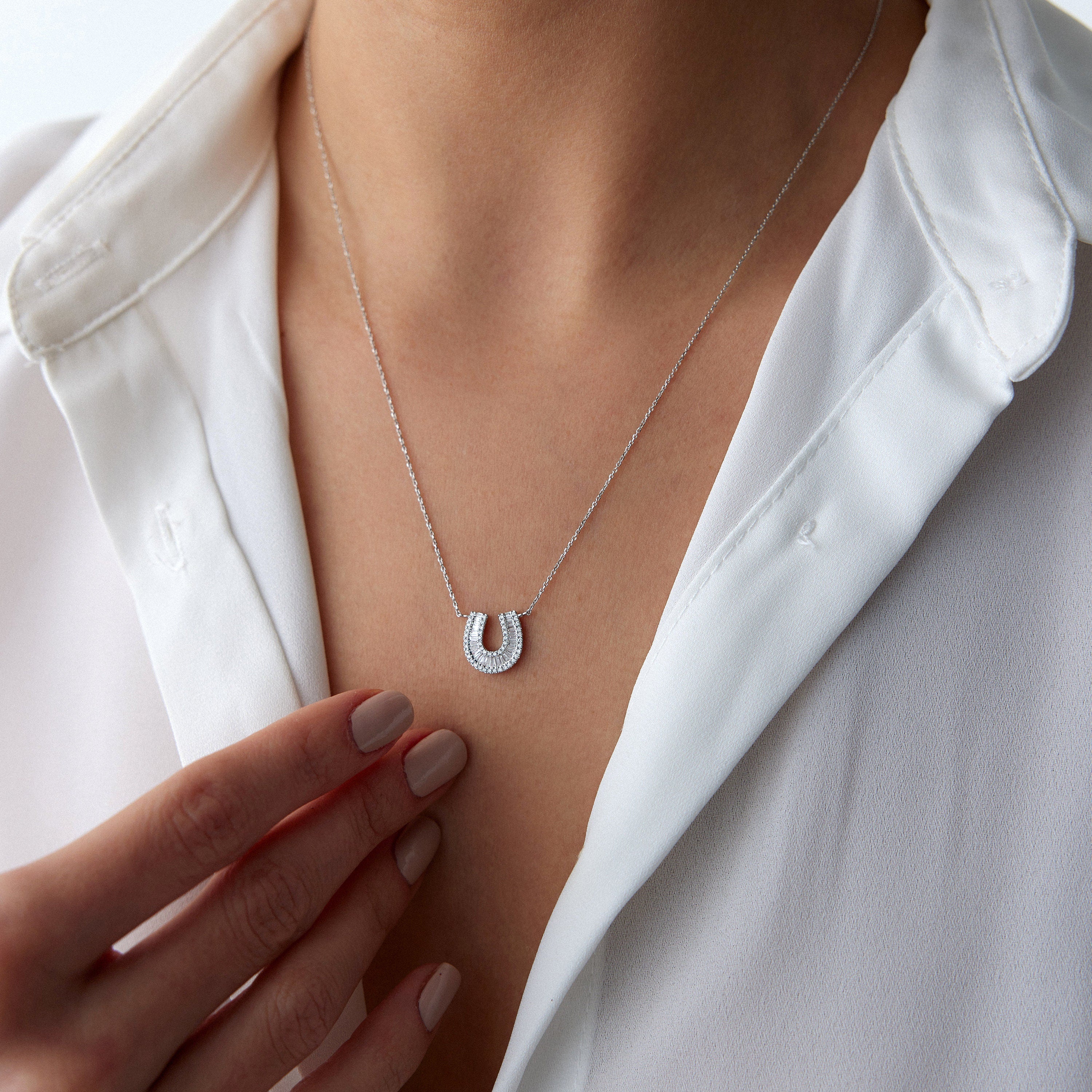 Diamond Horseshoe Necklace