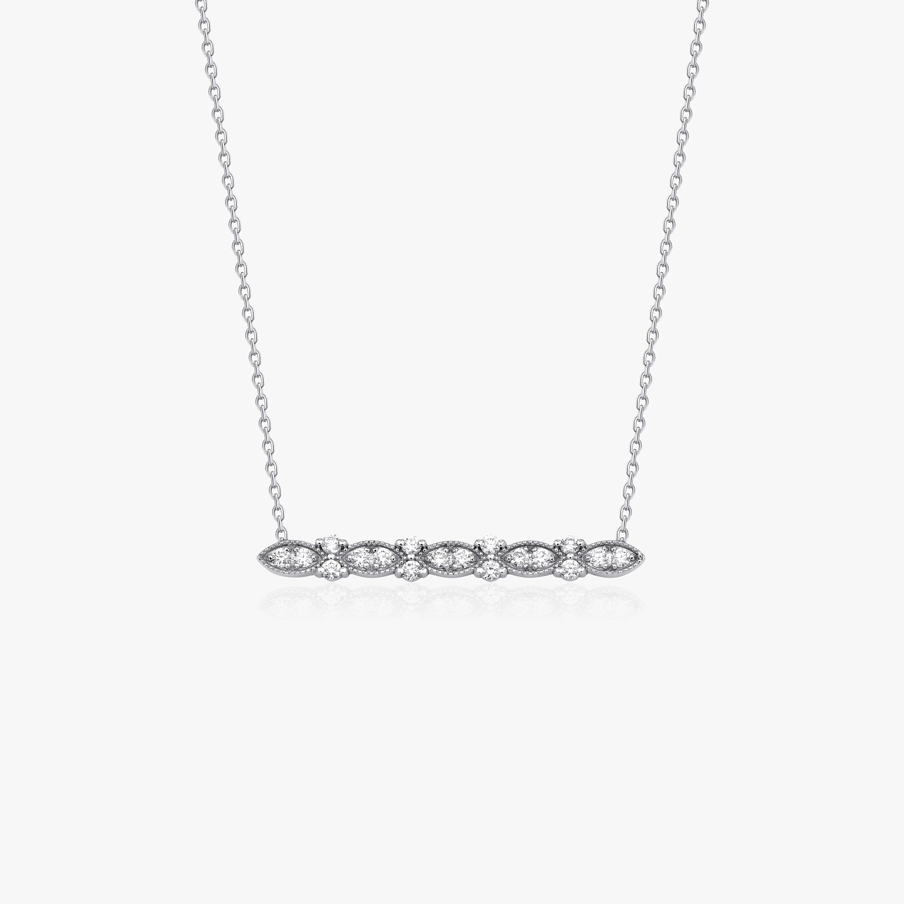 Diamond Horizontal Vintage Bar Necklace