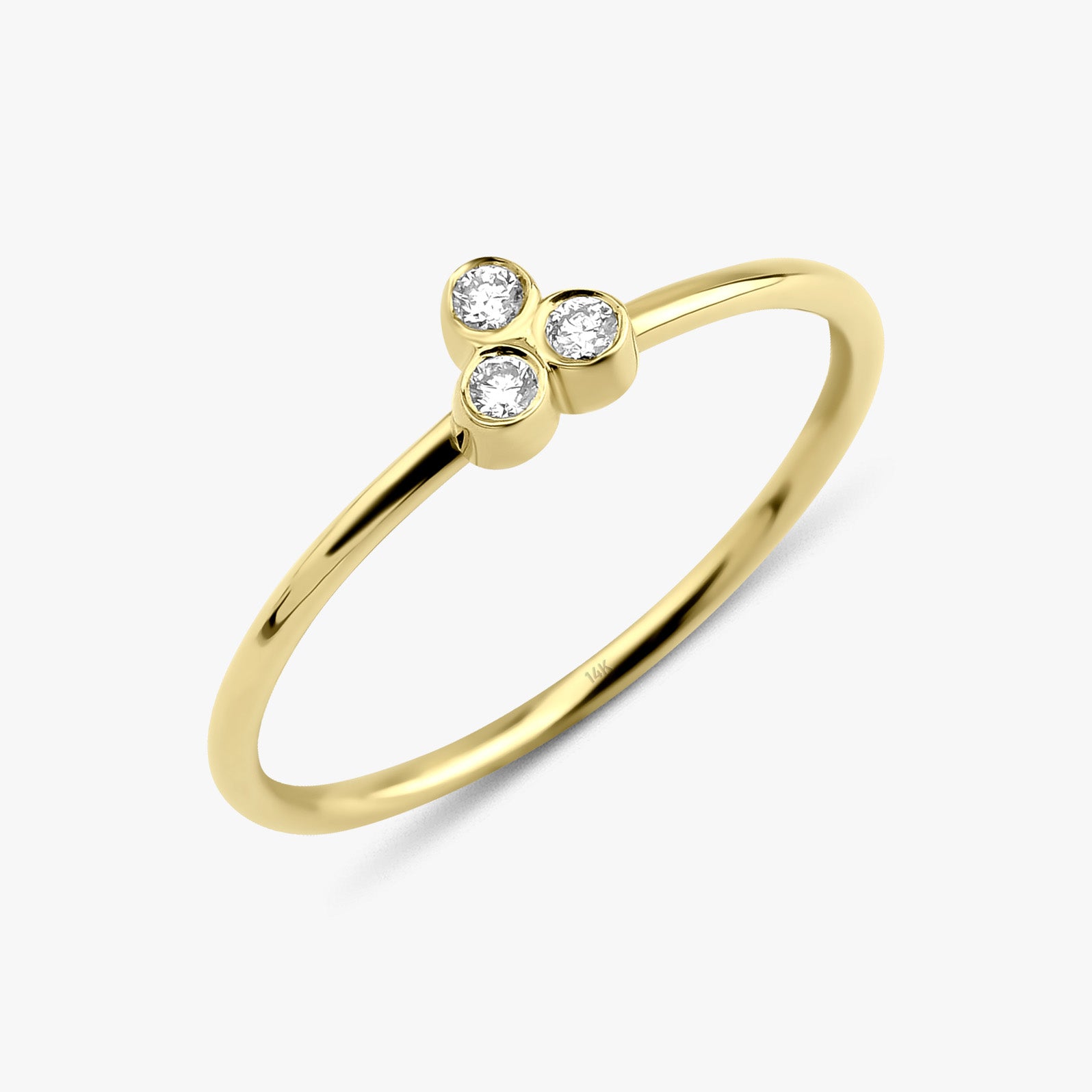 Tiny Bezel Set Diamond Ring In 14K Gold