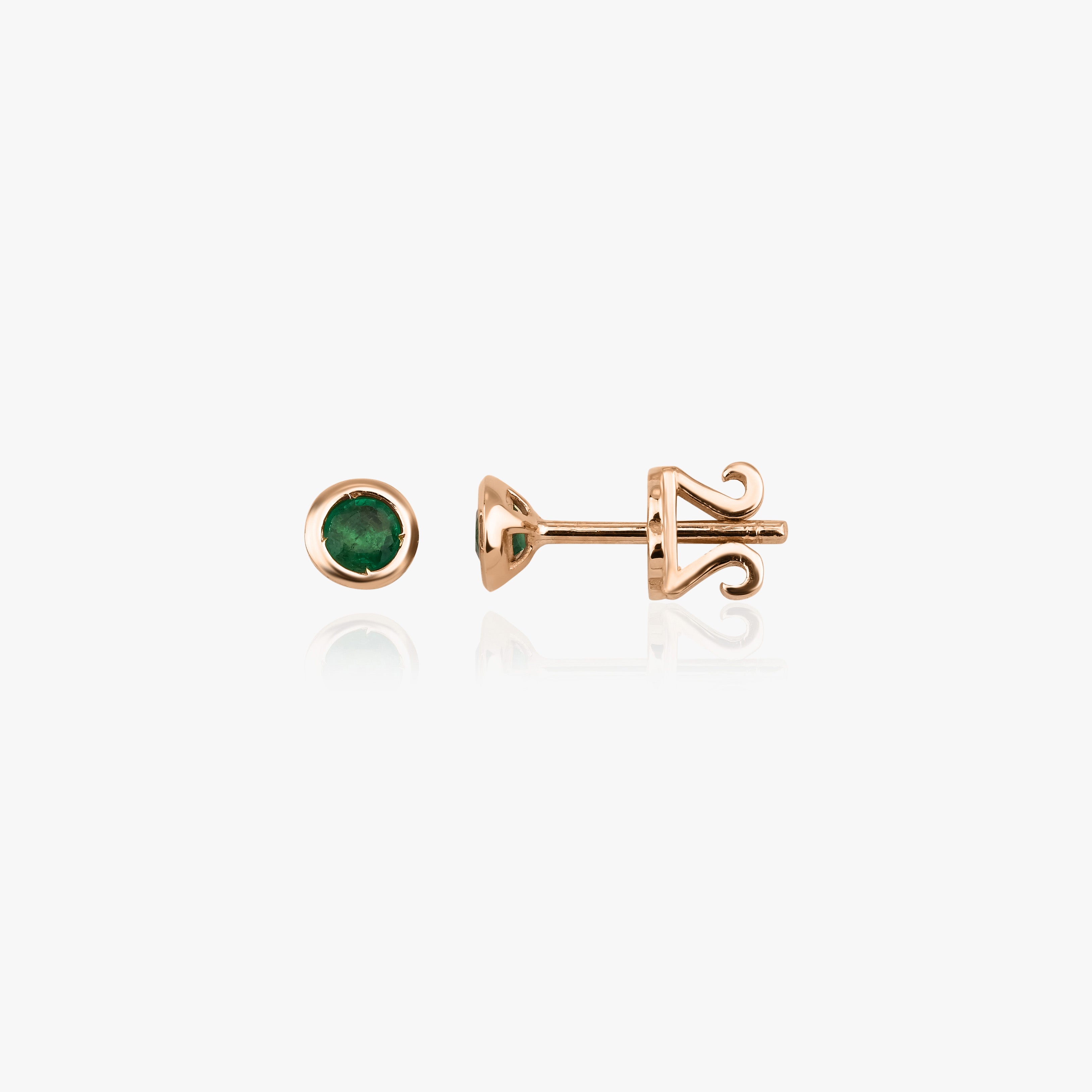 Tiny Emerald Studs Available in 14K and 18K Gold