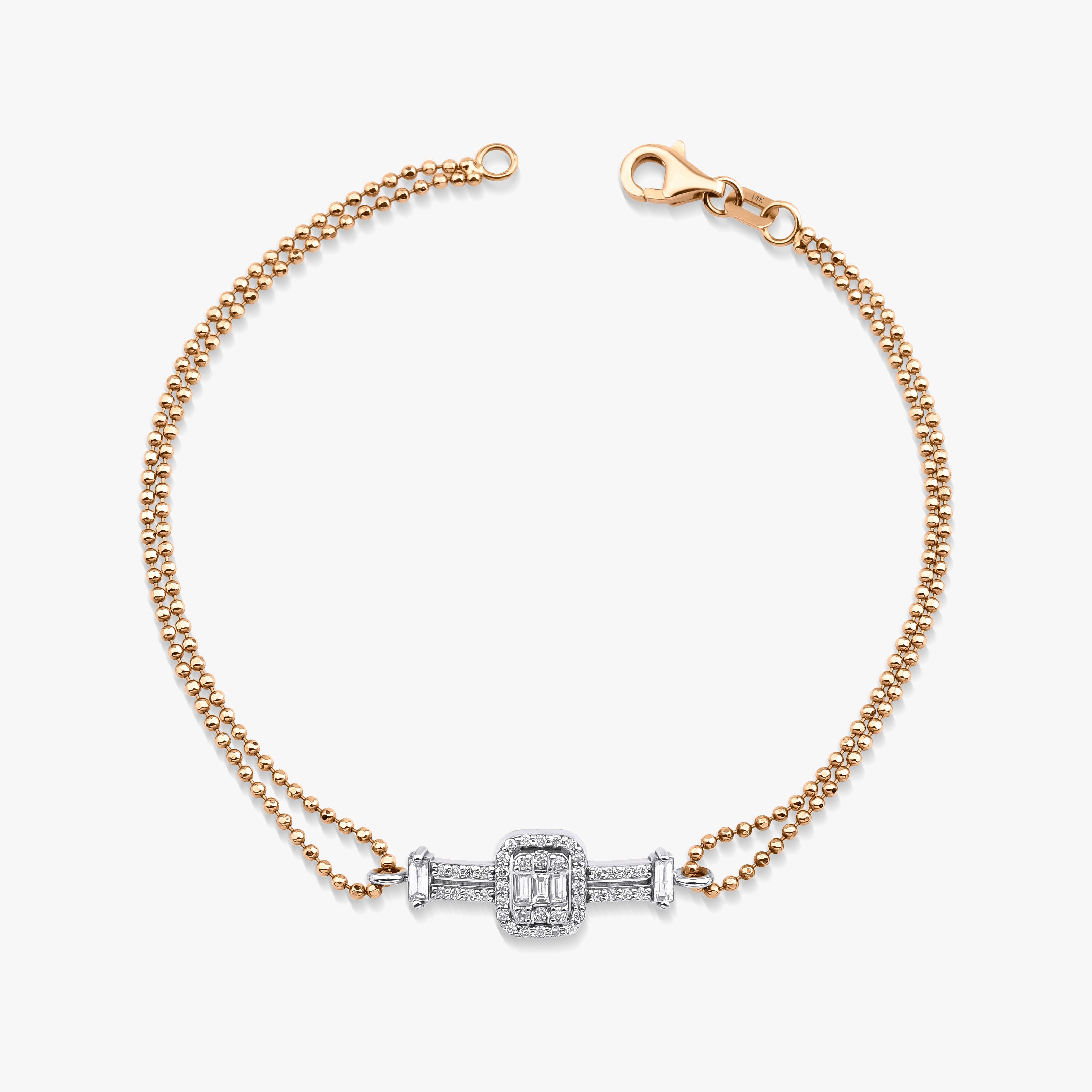 Ball Chain Diamond Bracelet in 14K Gold