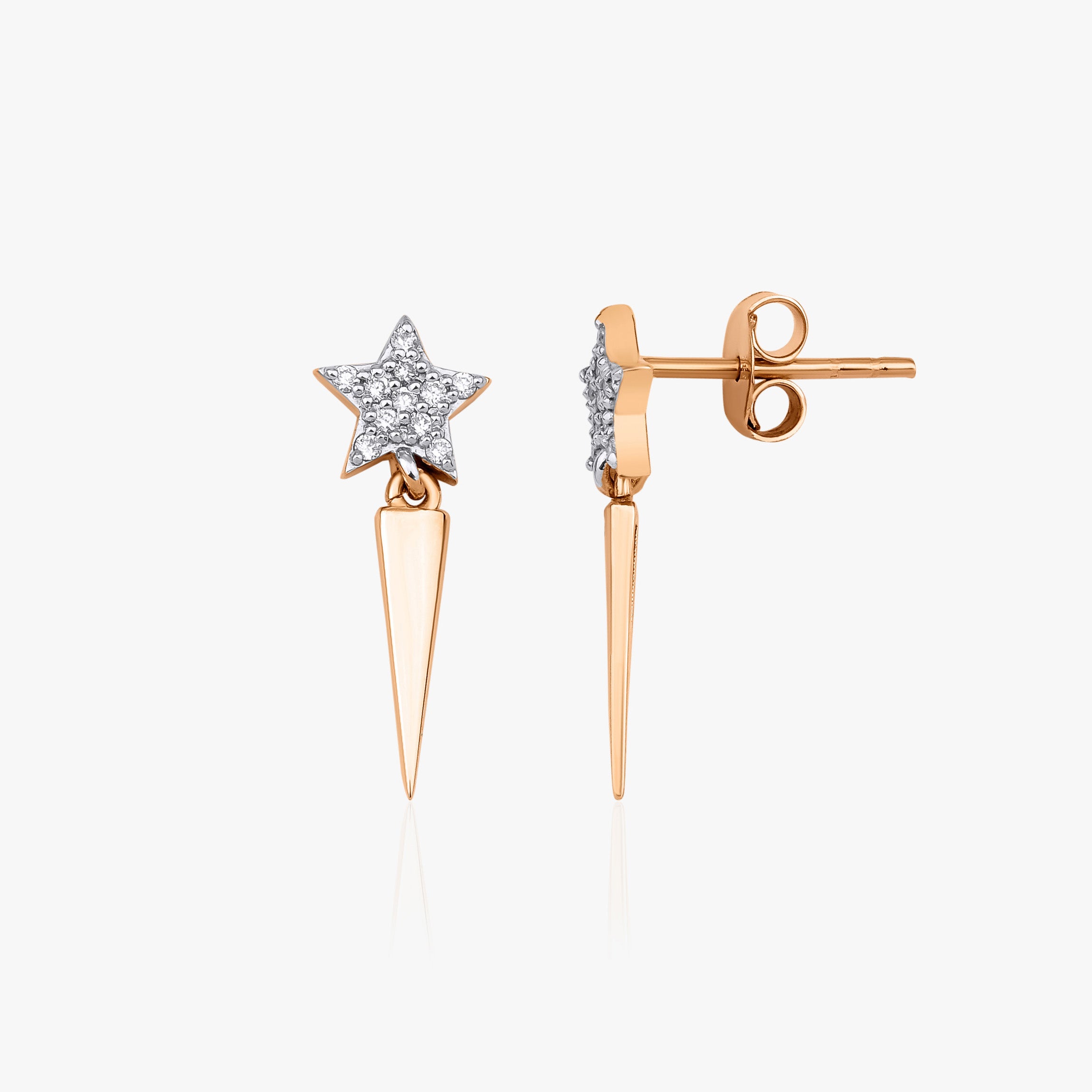 Falling Star Studs Available in 14K and 18K Gold